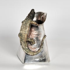 Wolmar Castillo Vintage Silver Plate Pitcher with Alligator