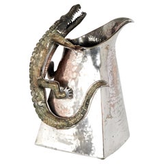 Pichet vintage Wolmar Castillo en métal argenté avec alligator