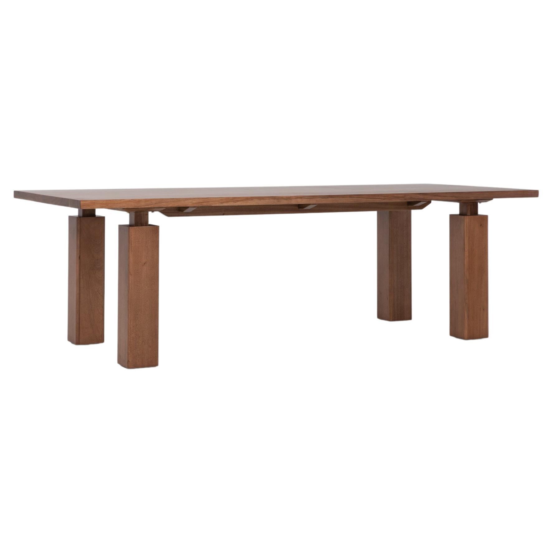 Table de salle à manger Wolo 98, table minimaliste en ambre