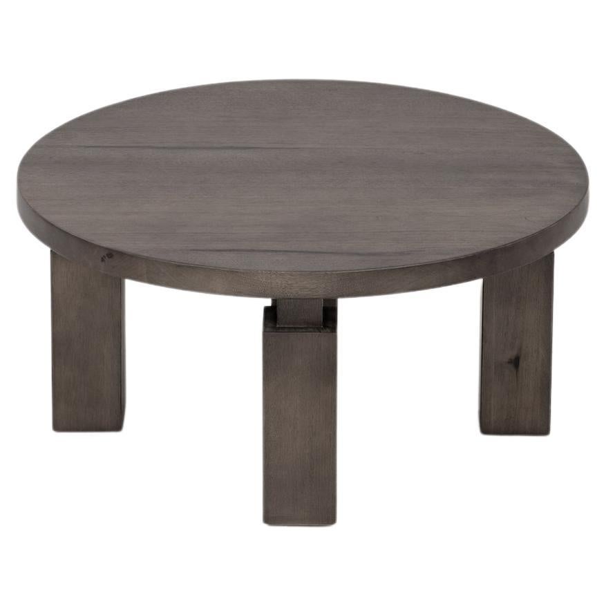 Wolo Round 32" Coffee Table, Minimalist Round Coffee Table in Cocoa For Sale