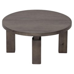 Wolo Round 32" Coffee Table, Minimalist Round Coffee Table in Cocoa