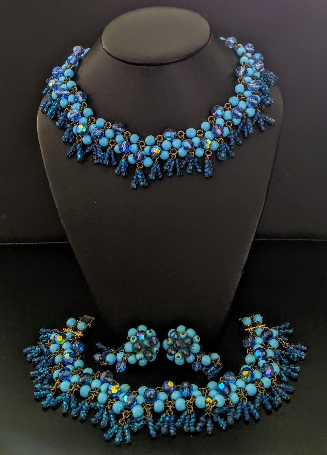 Artist WOLOCH Paris, Magnificent Adornment: Necklace + Bracelet + Clip-on Earrings For Sale