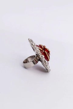 Anello in pasta di vetro placcato argento Woloch