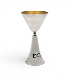A Sterling Silver Kiddush Cup by Ludwig Wolpert