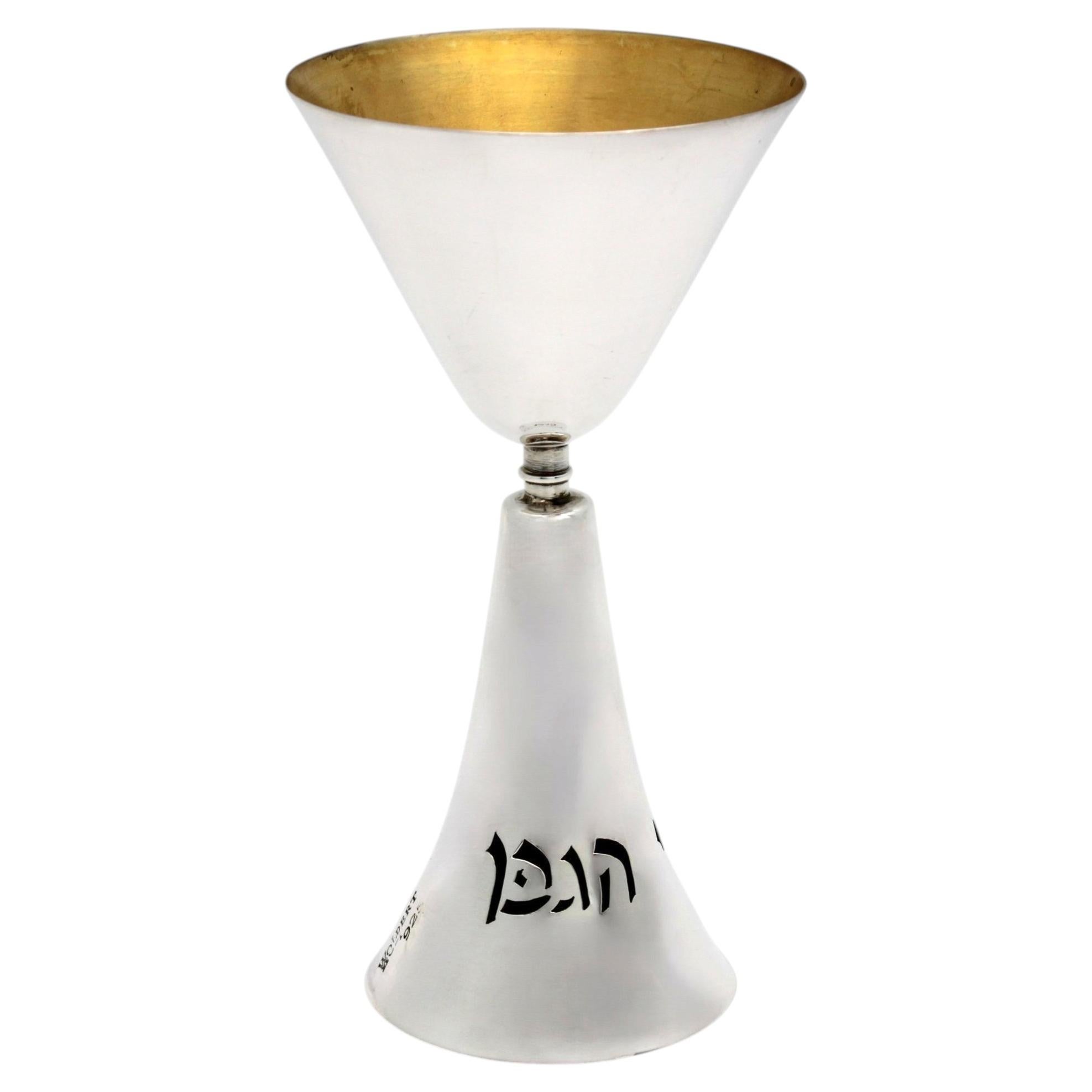 A Sterling Silver Kiddush Cup by Ludwig Wolpert