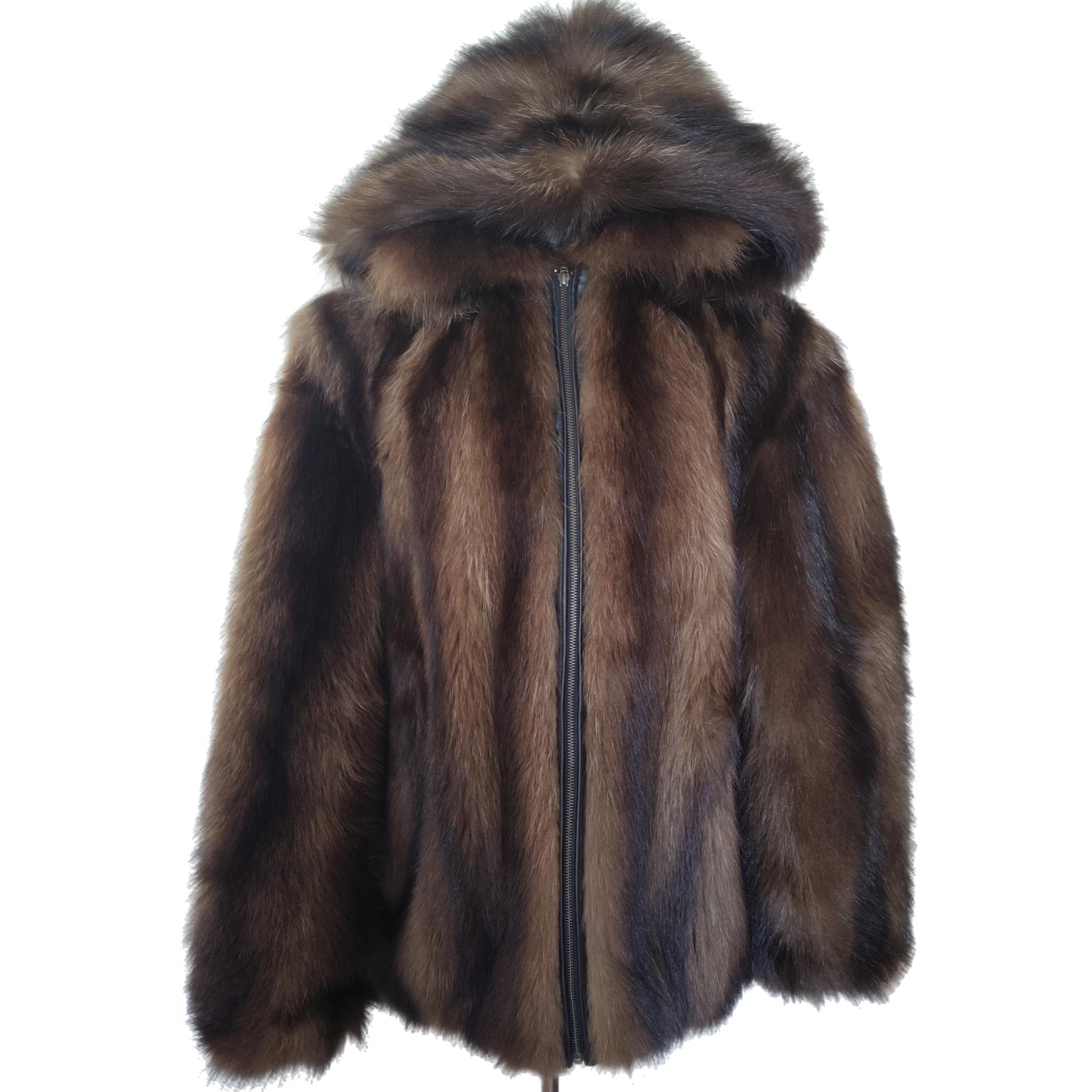 Wolverine fur Fur bomber Coat 44-46 men's L For Sale 4