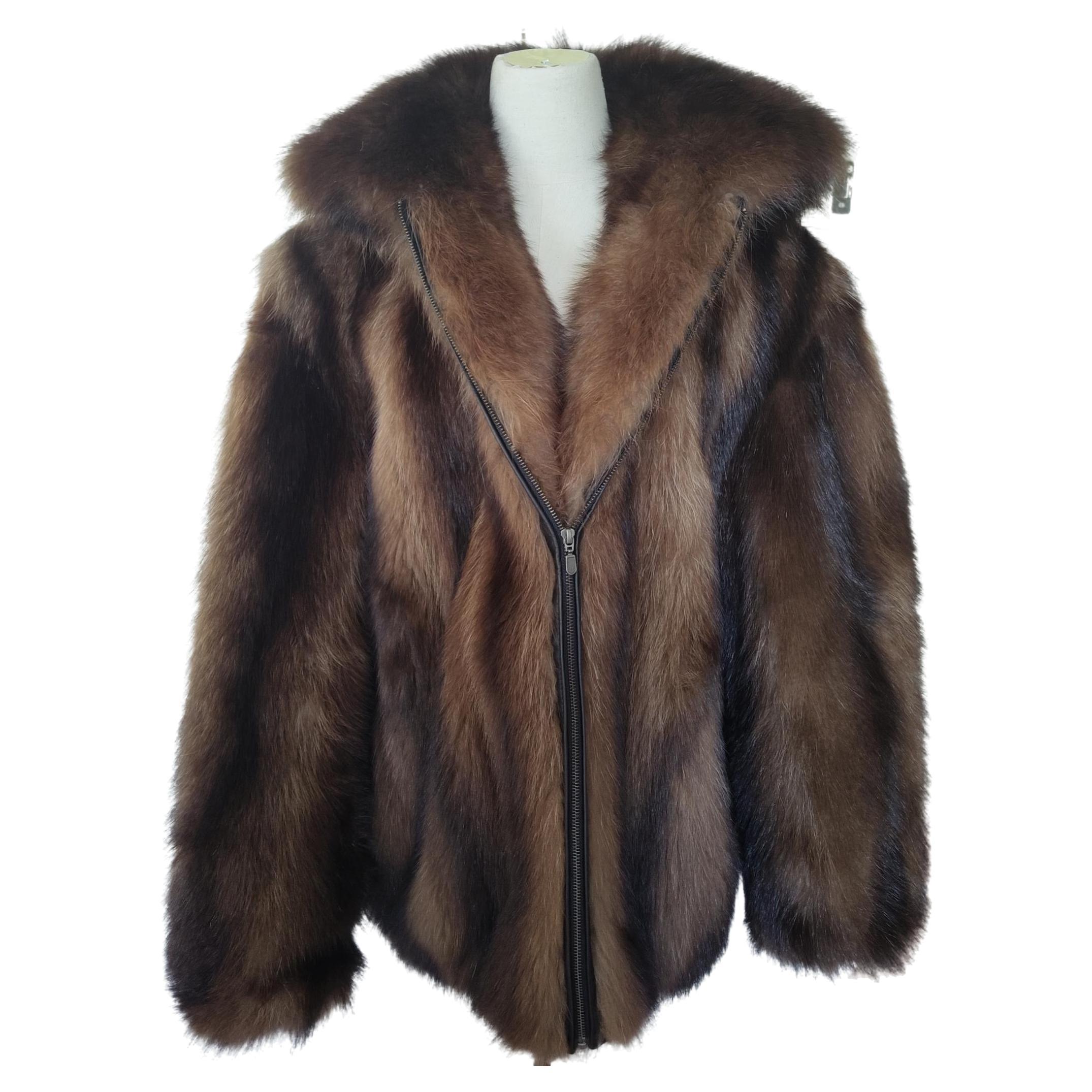 Wolverine fur Fur bomber Coat 44-46 men's L For Sale