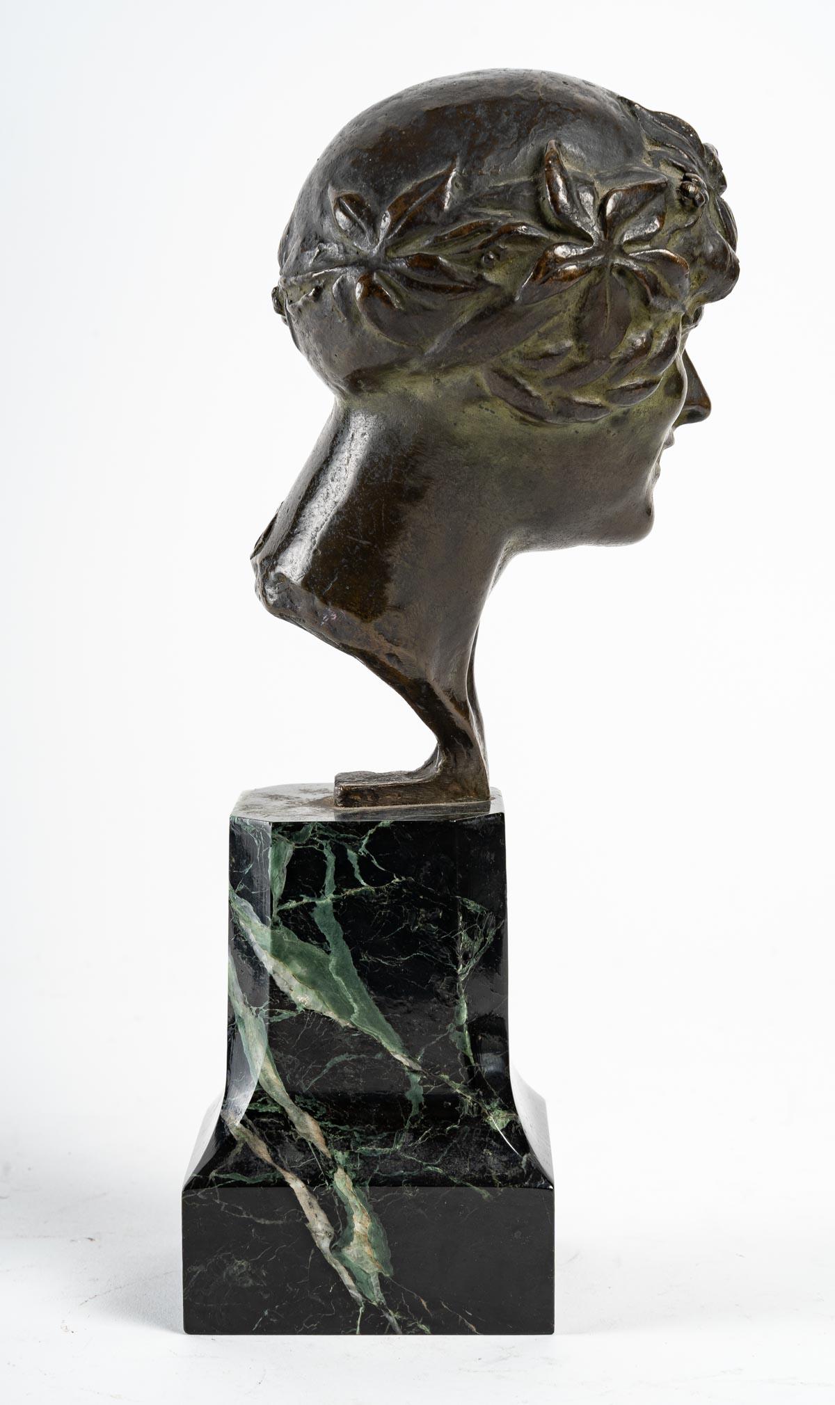 Art Nouveau Woman Adorned with a Flowery Hair For Sale