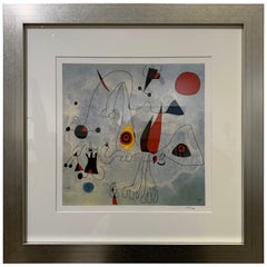 Woman and Birds at Sunrise Print 25/750 by Joan Miró