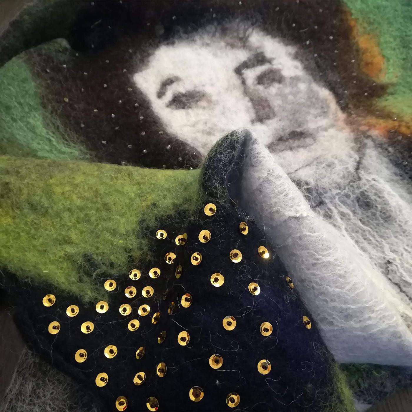 Modern Woman and Buttons Tapestry