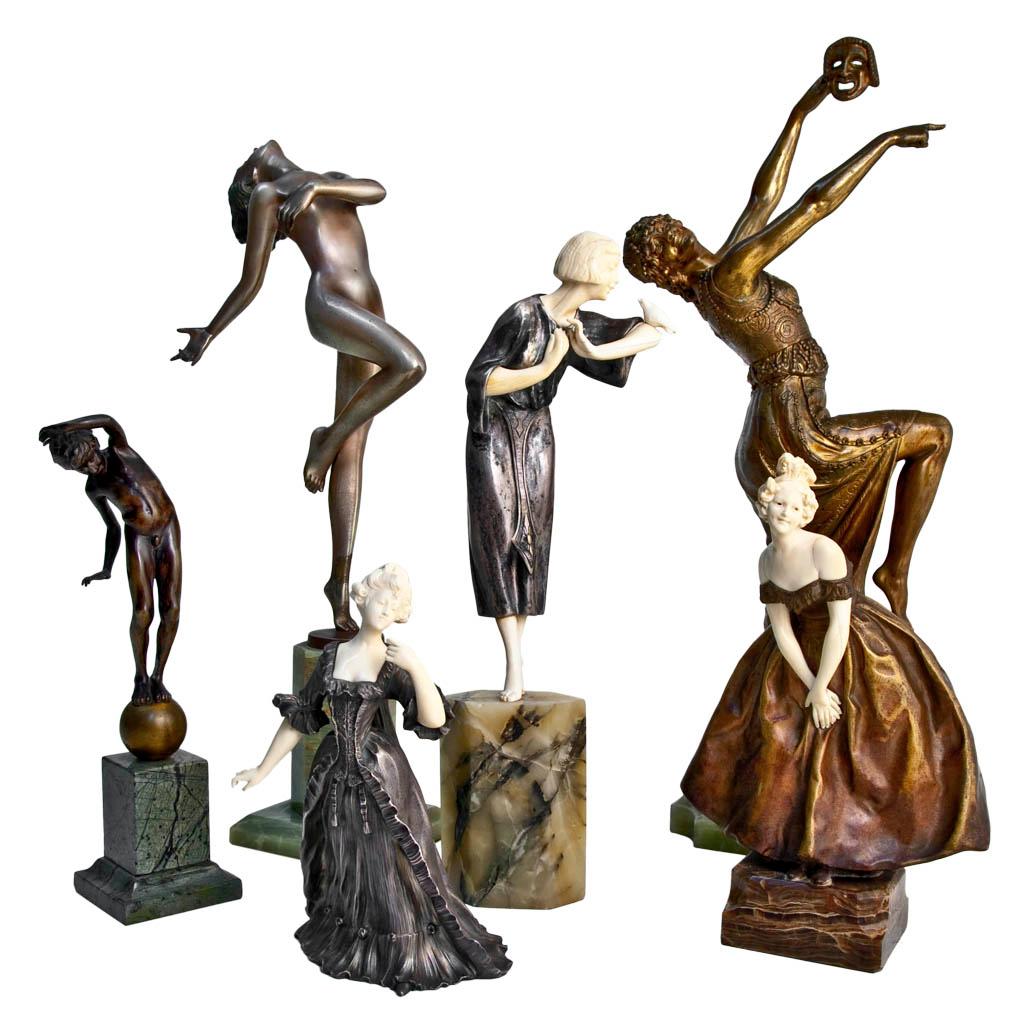 Bronze Woman, Art Deco, Design, Joe Descomps Cormier, France For Sale