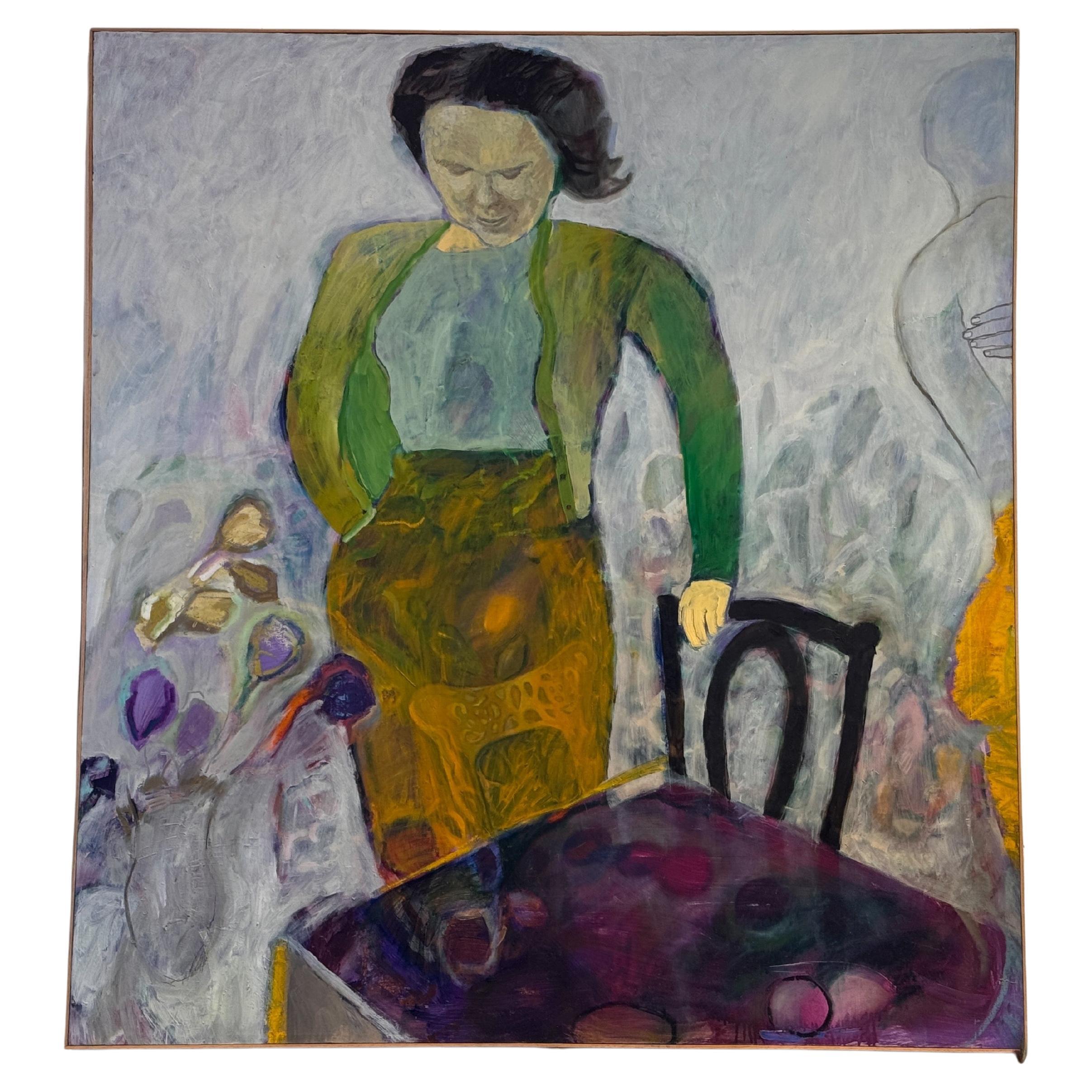 Femme au café par James Brewer en vente