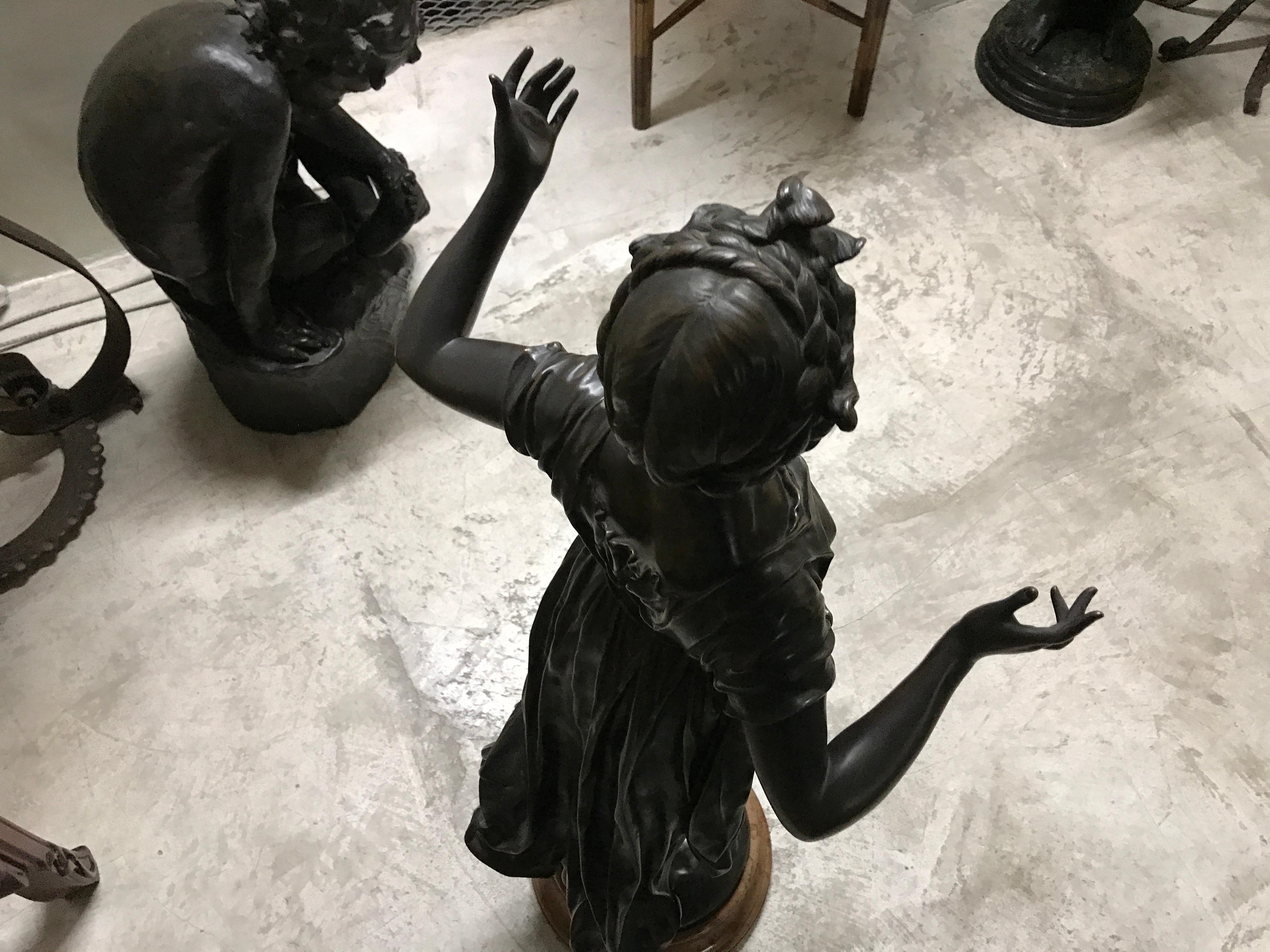 Austrian Woman, Austria, Material, Bronze and Marble, Sign, K. Sterrer Wiens For Sale