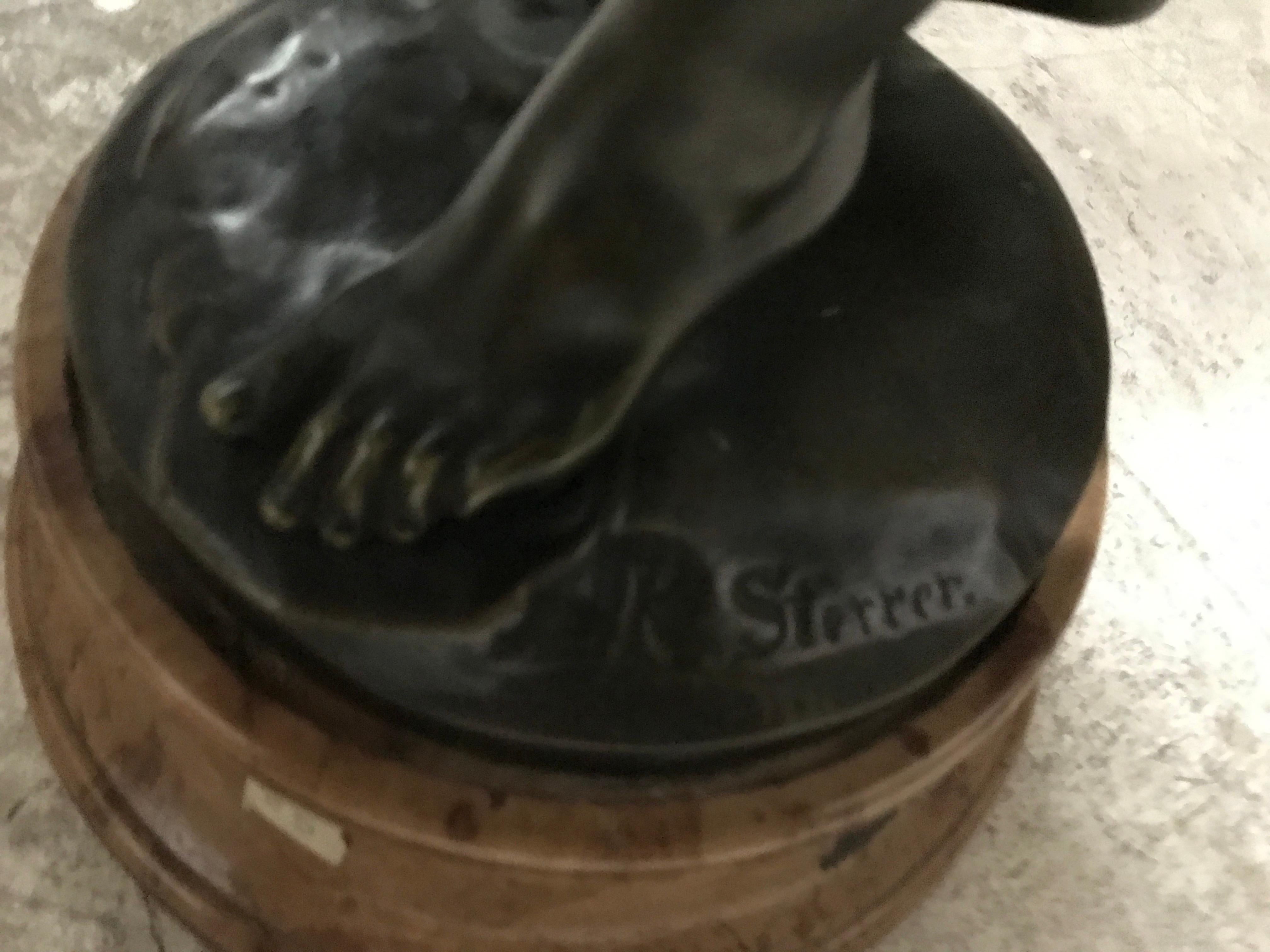 Woman, Austria, Material, Bronze and Marble, Sign, K. Sterrer Wiens For Sale 1