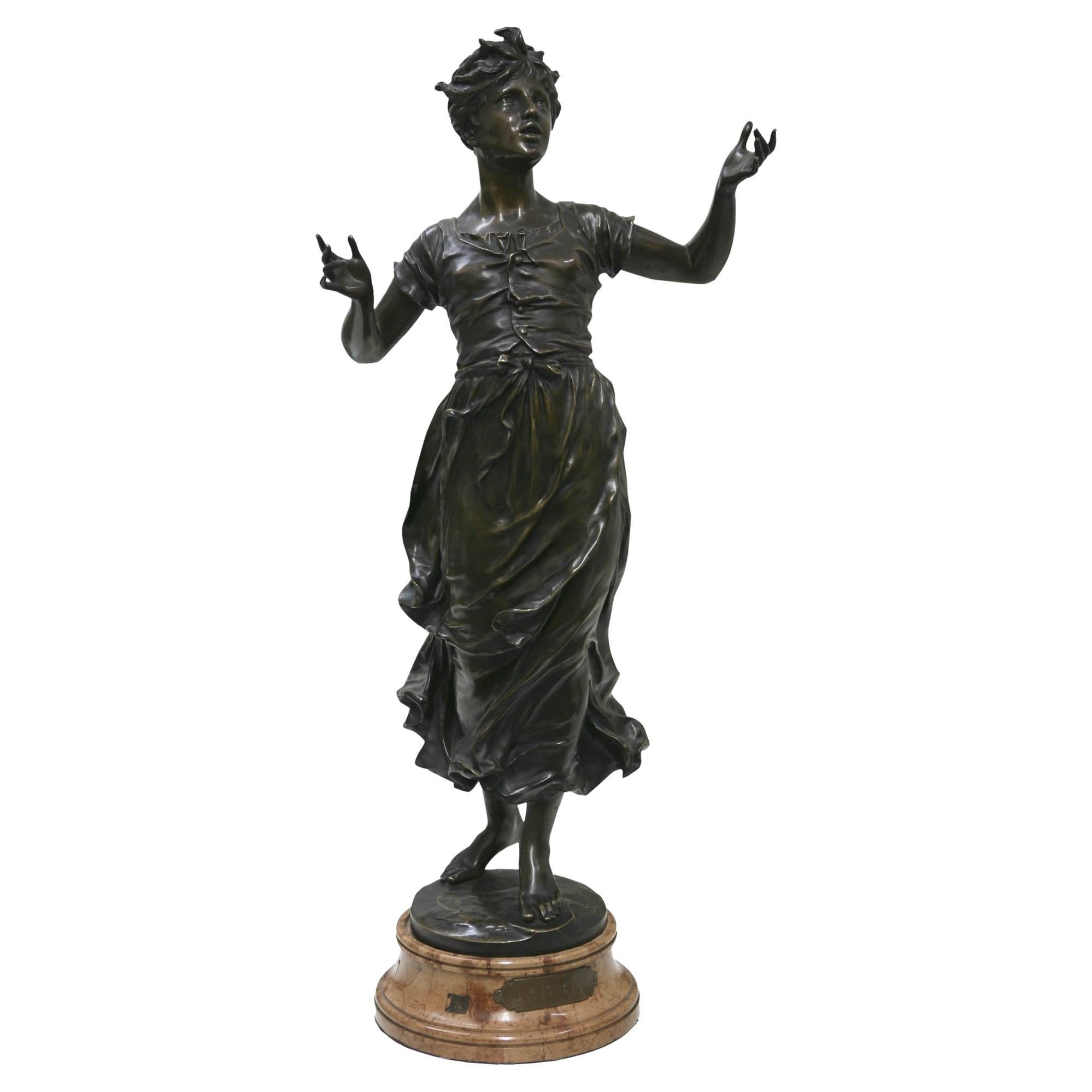 Woman, Austria, Material, Bronze and Marble, Sign, K. Sterrer Wiens For Sale