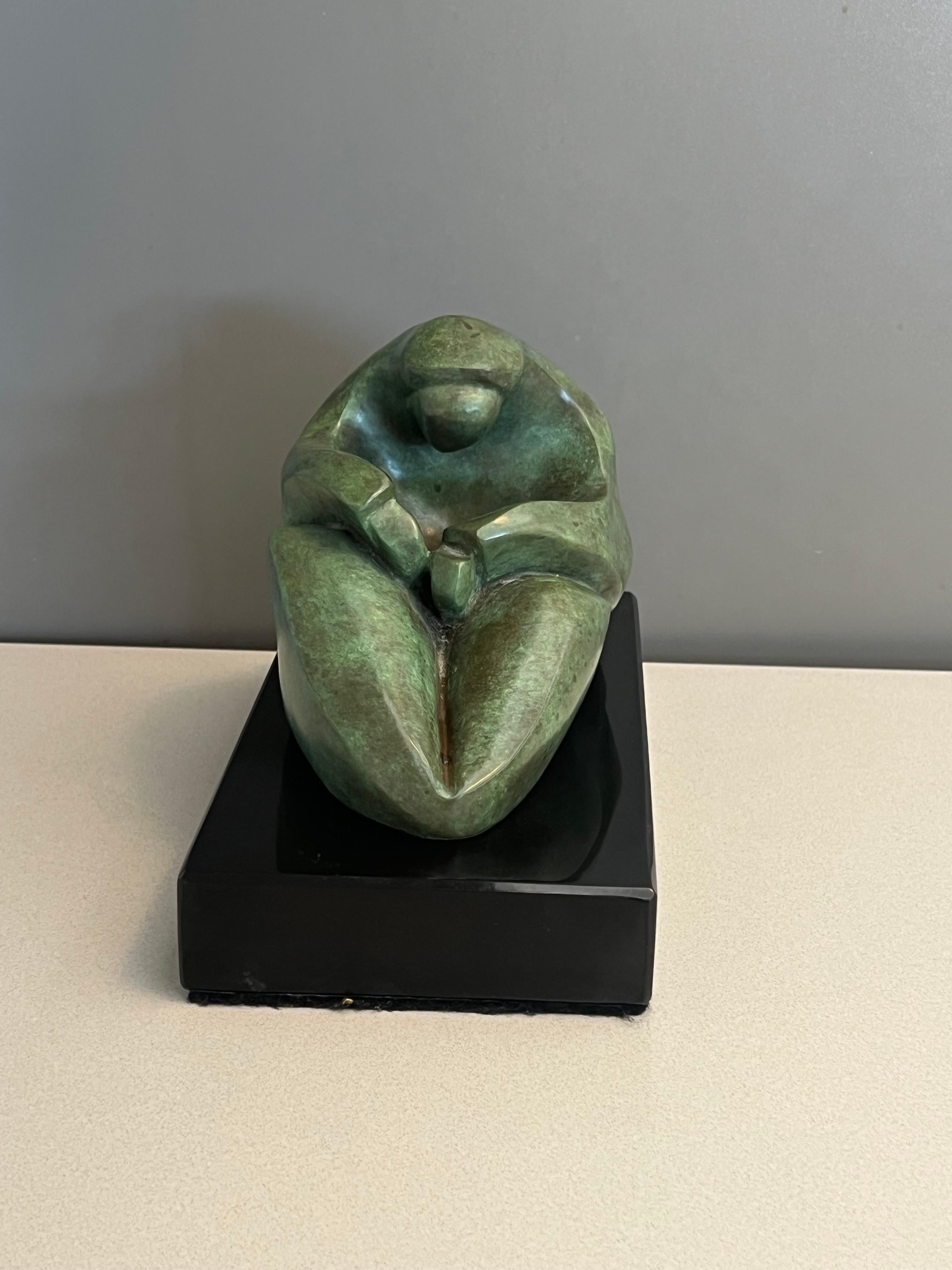 Hand-Crafted Woman Bronze Sculpture by Pat Epstein, (American, 1924-2015) For Sale