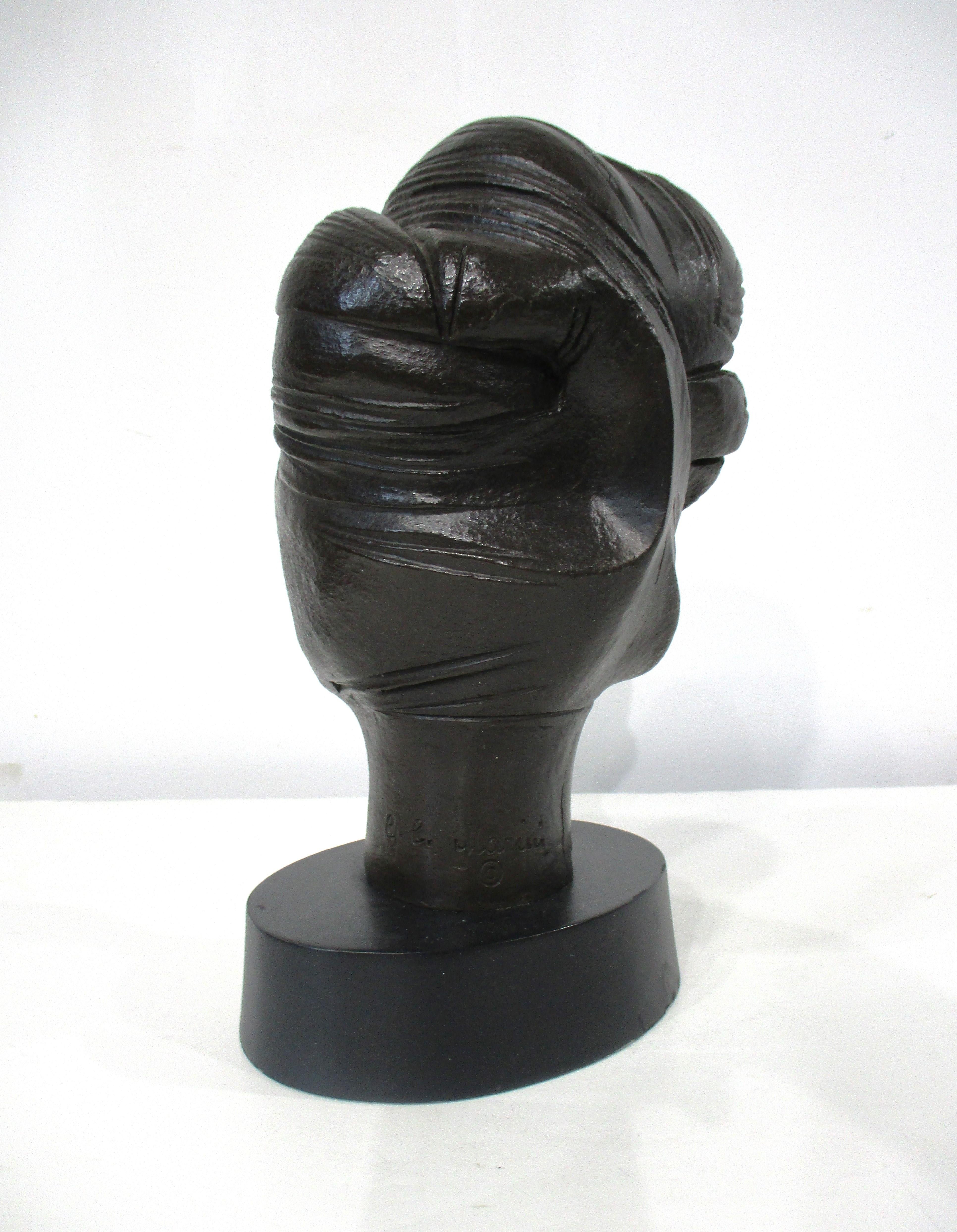 Woman Bronze Style Head Sculpture by G.C. Marini 318/ 500    In Good Condition For Sale In Cincinnati, OH
