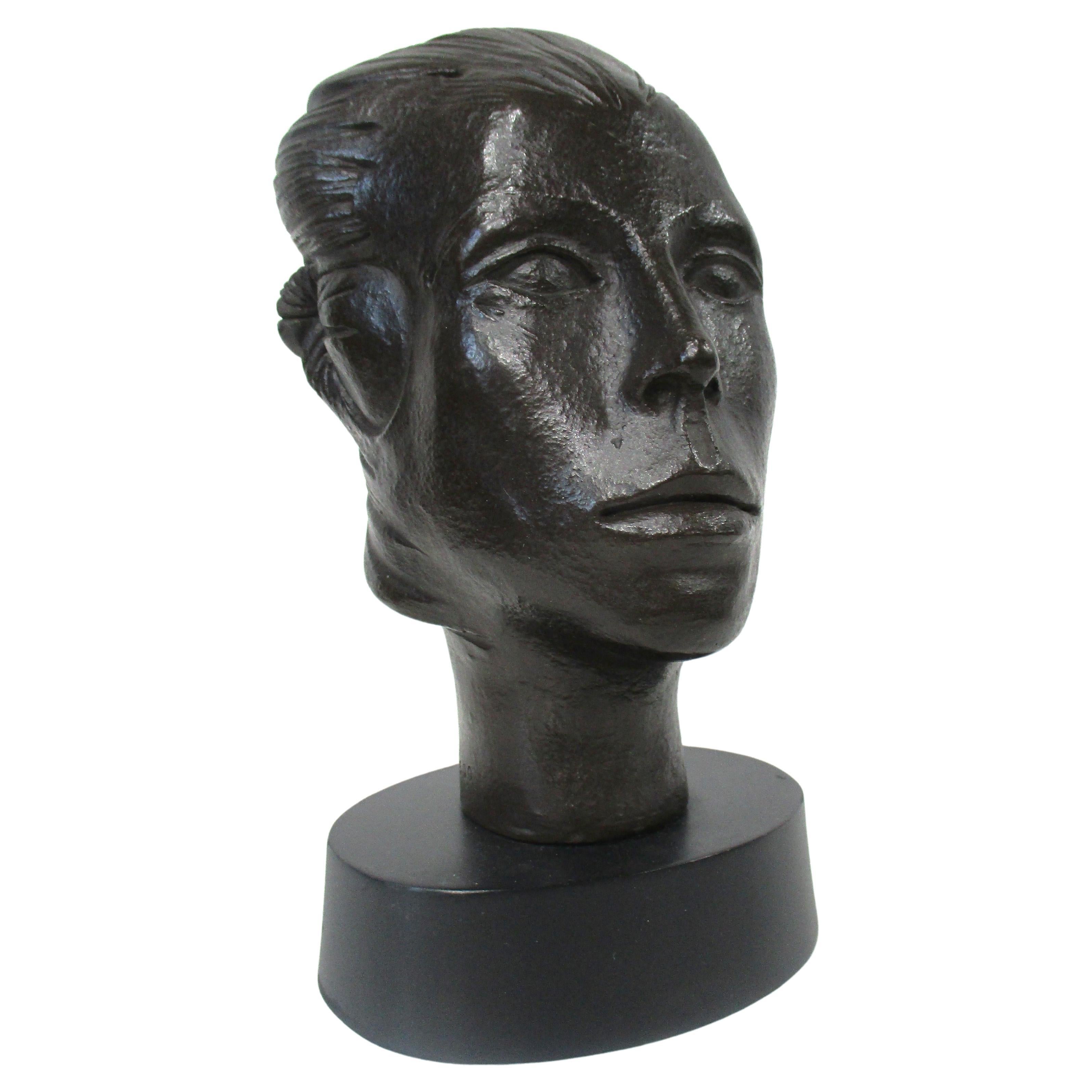 Sculpture de tête de femme en bronze de G.C. Marini 318/ 500   