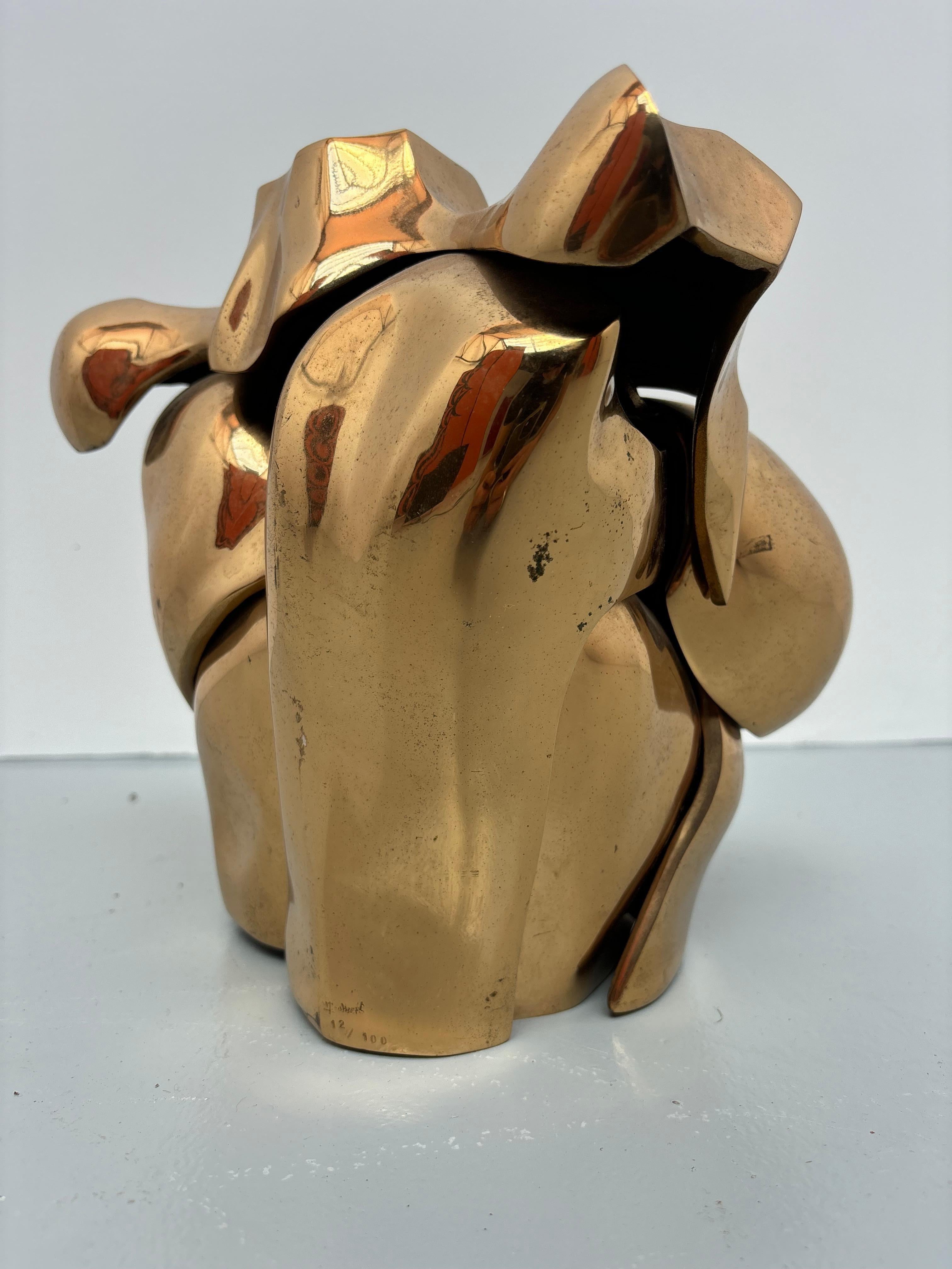 Busto de mujer en bronce de Michel Jaubert en venta 3