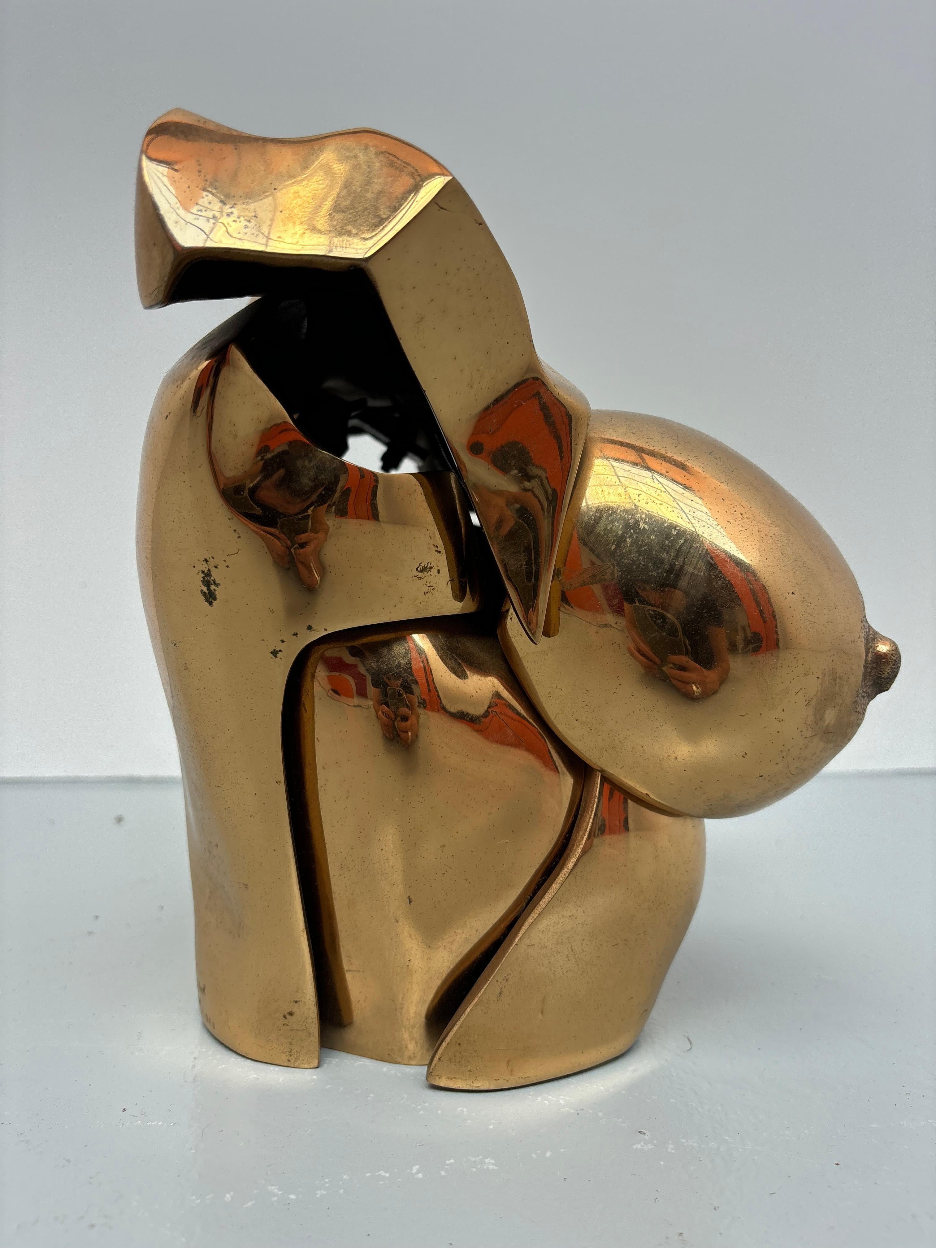 Busto de mujer en bronce de Michel Jaubert en venta 4