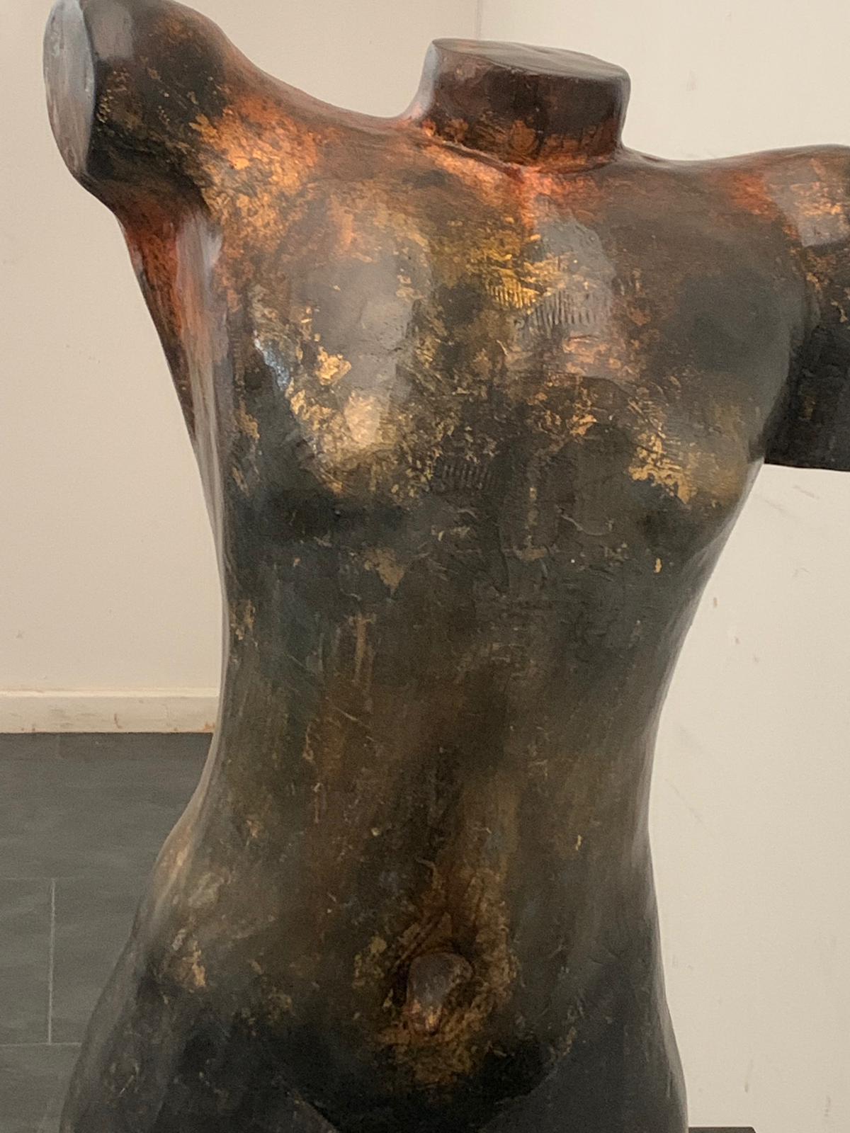 Busto di donna in resina patinata con cromo metallico, anni '90 In condizioni buone in vendita a Montelabbate, PU