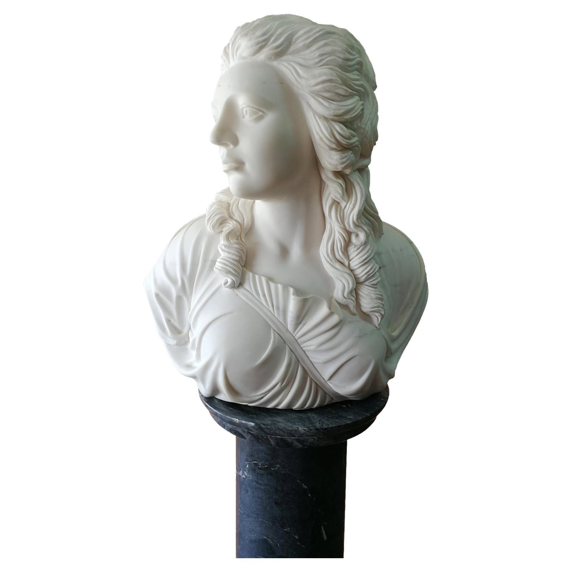 Woman Bust Marble, 20th Century