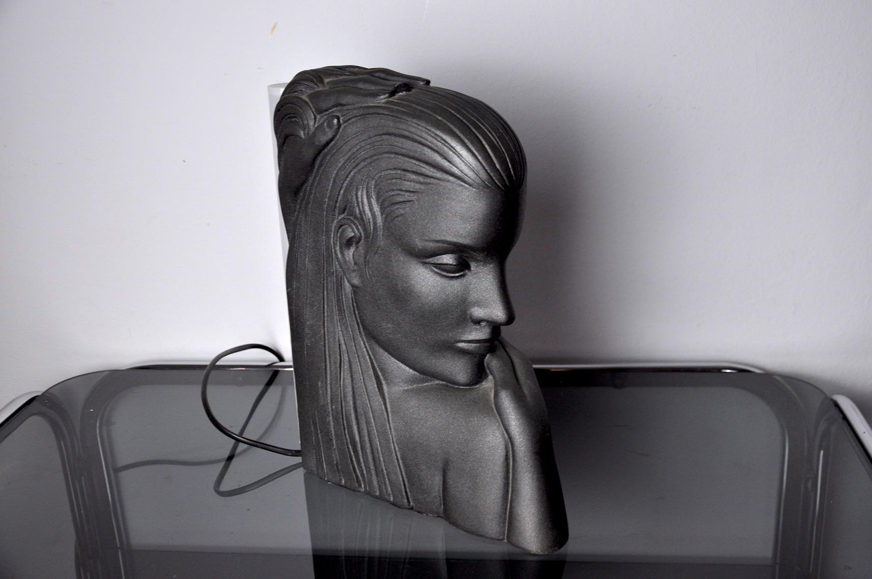 Hollywood Regency Lampe de bureau en forme de buste de femme, France, 1970 en vente