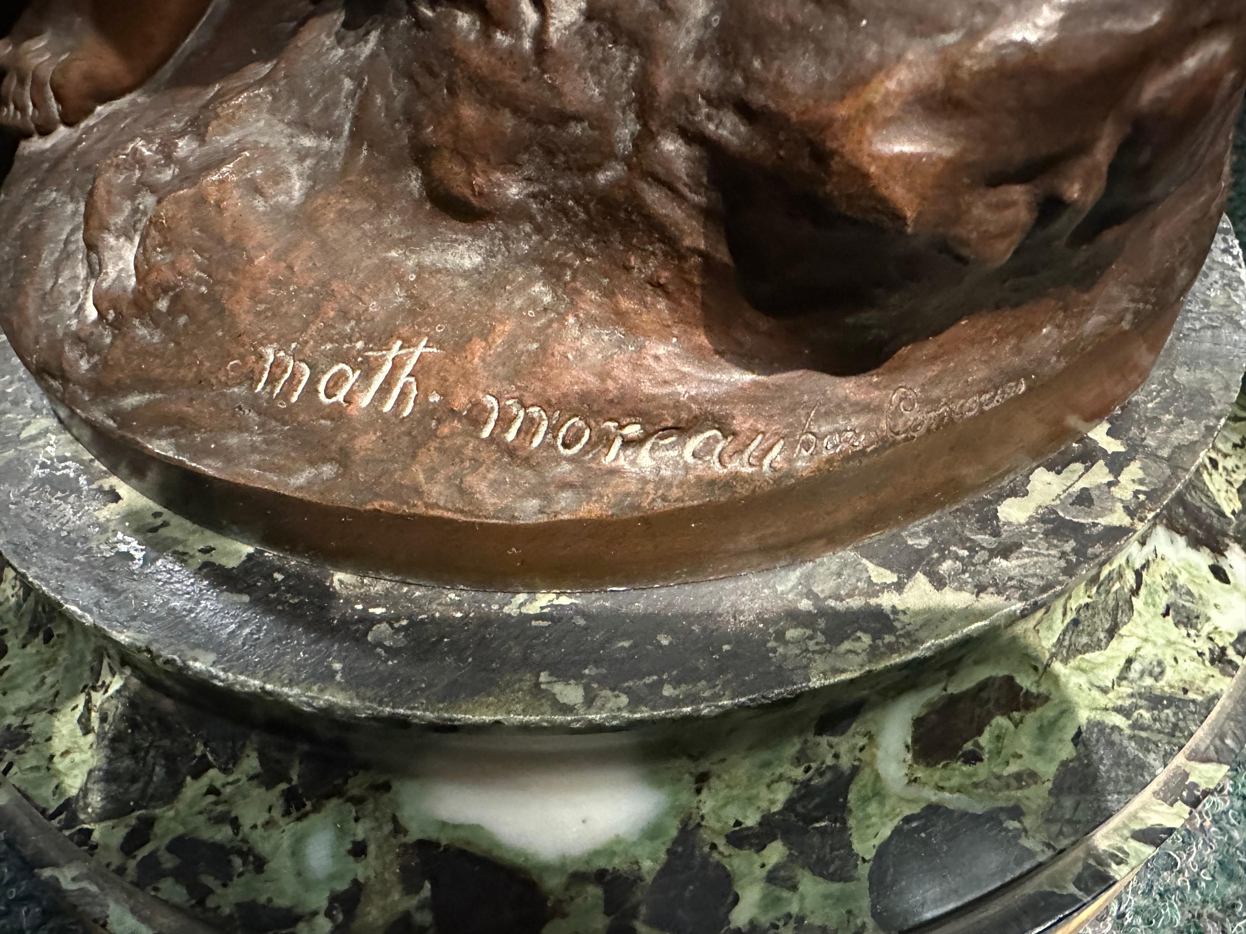 Woman, France, Material, Bronze and Marble, Sign,  Math. Moreau Hors concours For Sale 5
