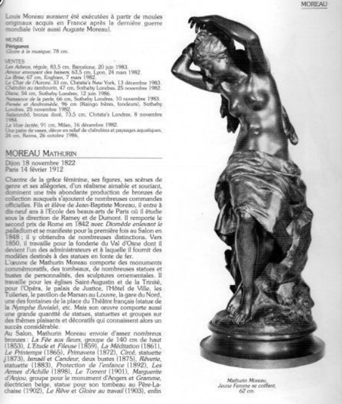 Woman, France, Material, Bronze and Marble, Sign,  Math. Moreau Hors concours For Sale 7