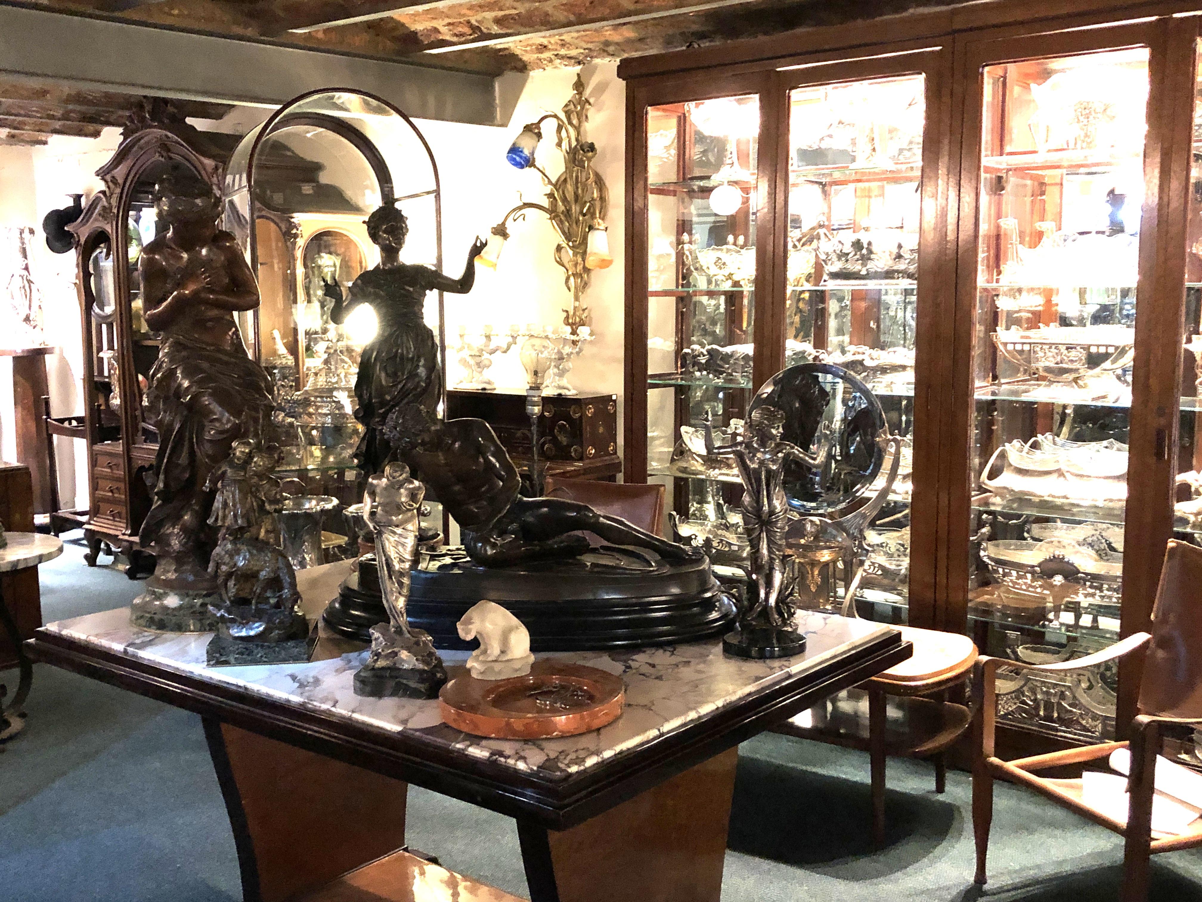 French Woman, France, Material, Bronze and Marble, Sign,  Math. Moreau Hors concours For Sale