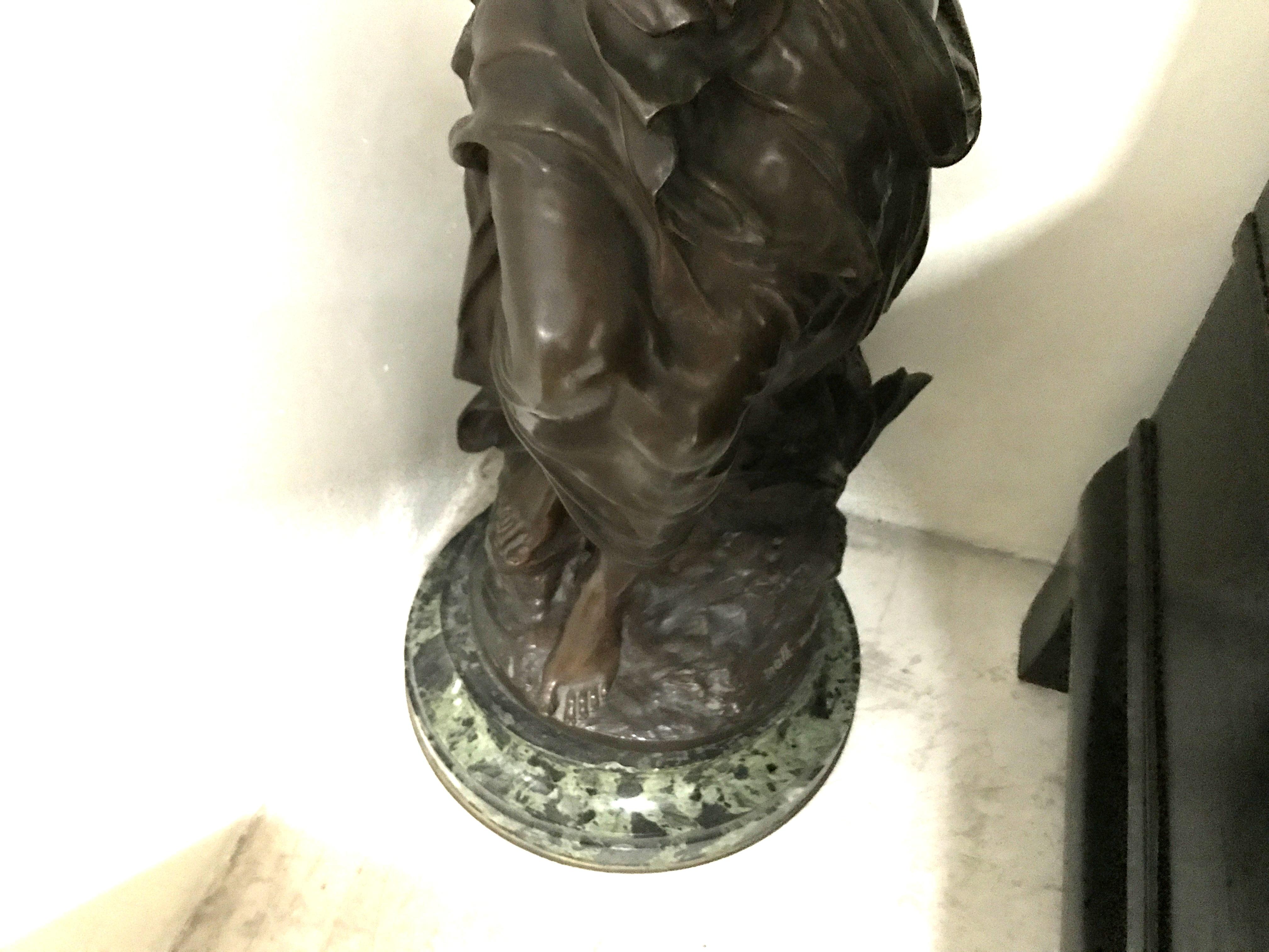 Woman, France, Material, Bronze and Marble, Sign,  Math. Moreau Hors concours For Sale 3