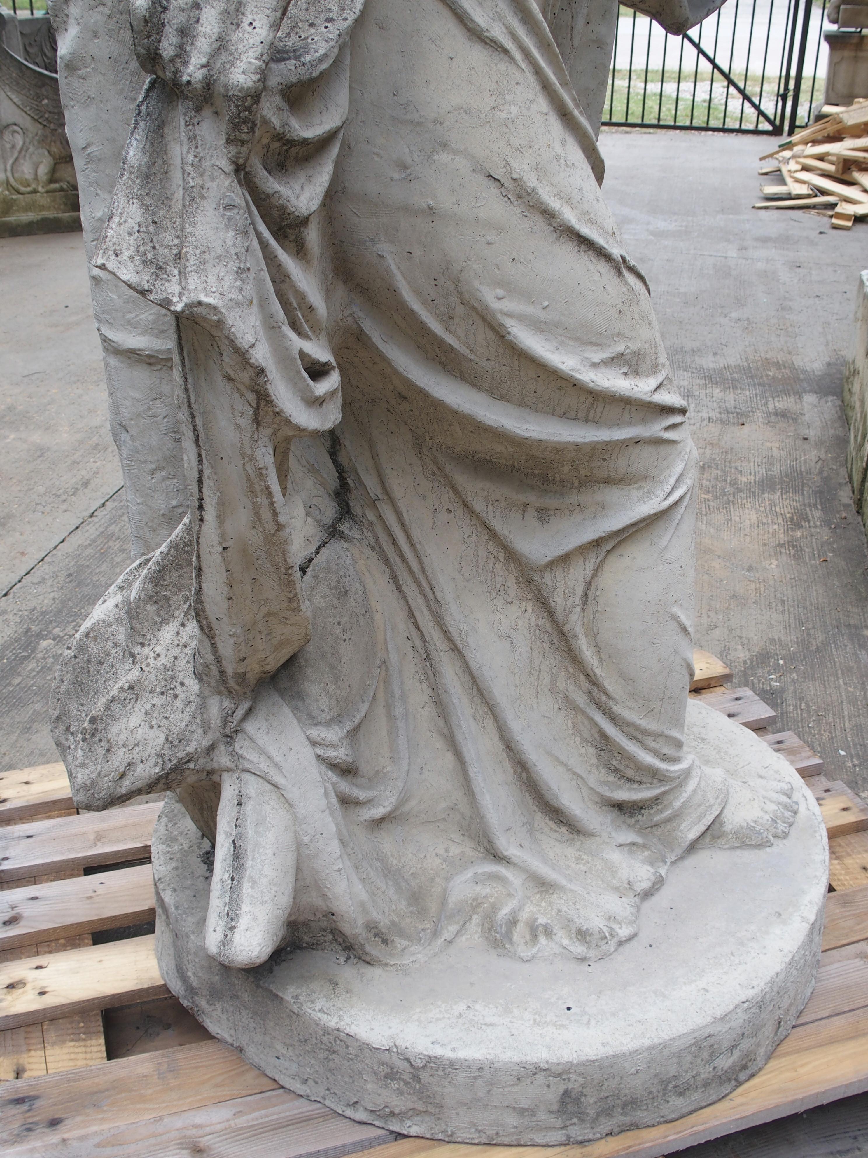 Woman Frightened by Lightning - Cast Stone Statue After Stouf Original 6