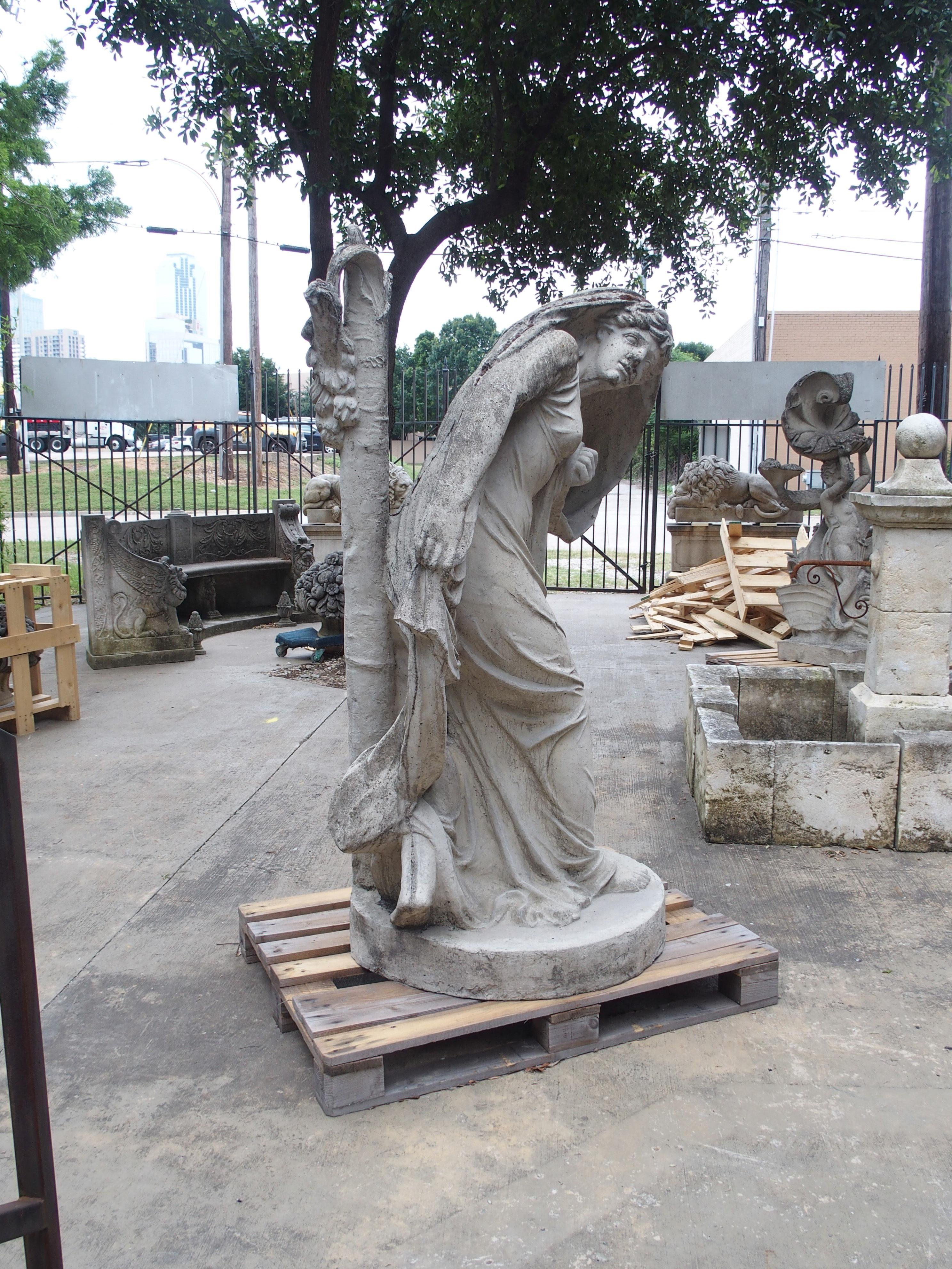 Woman Frightened by Lightning - Cast Stone Statue After Stouf Original 7