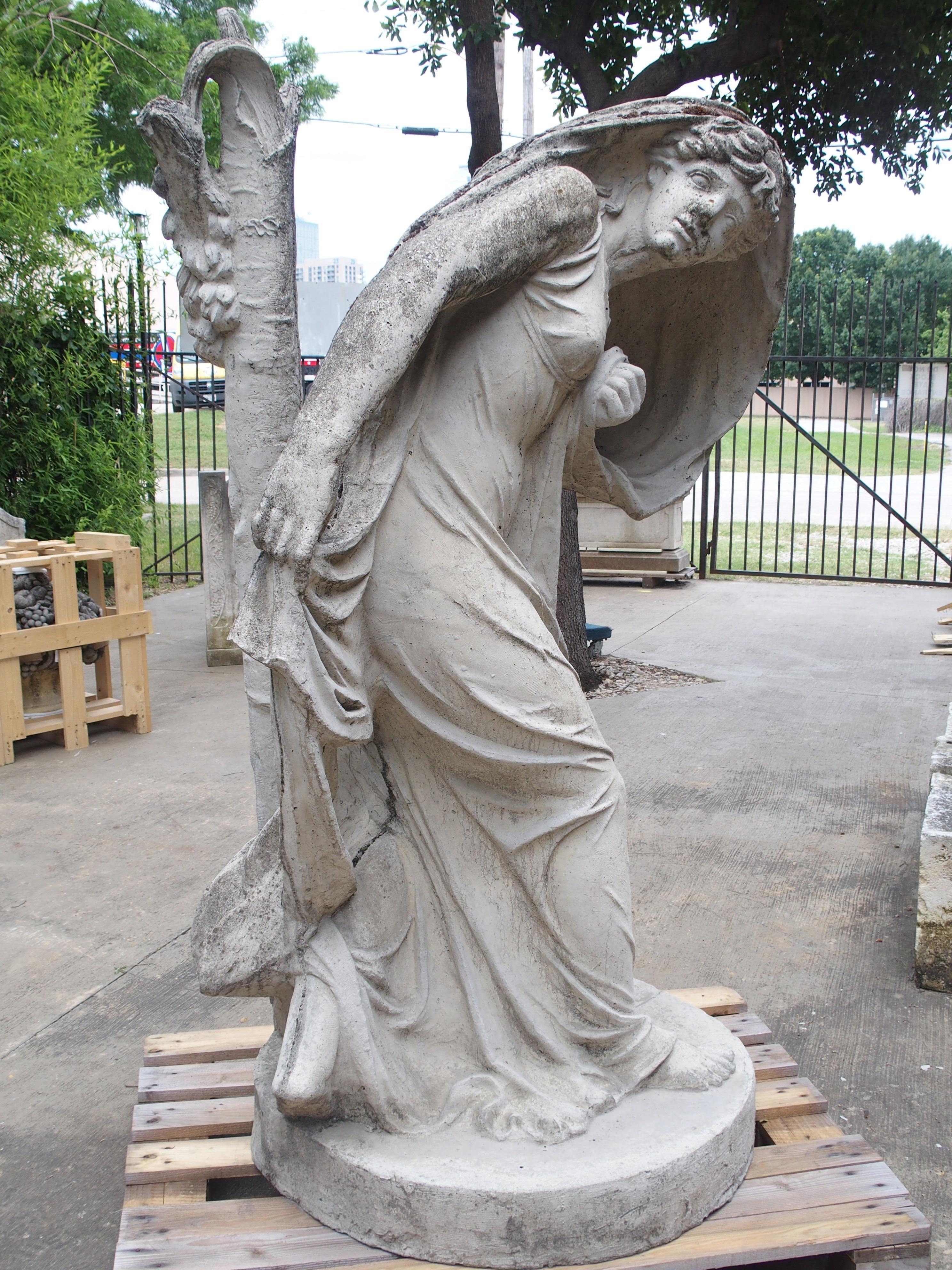 Directoire Woman Frightened by Lightning - Cast Stone Statue After Stouf Original