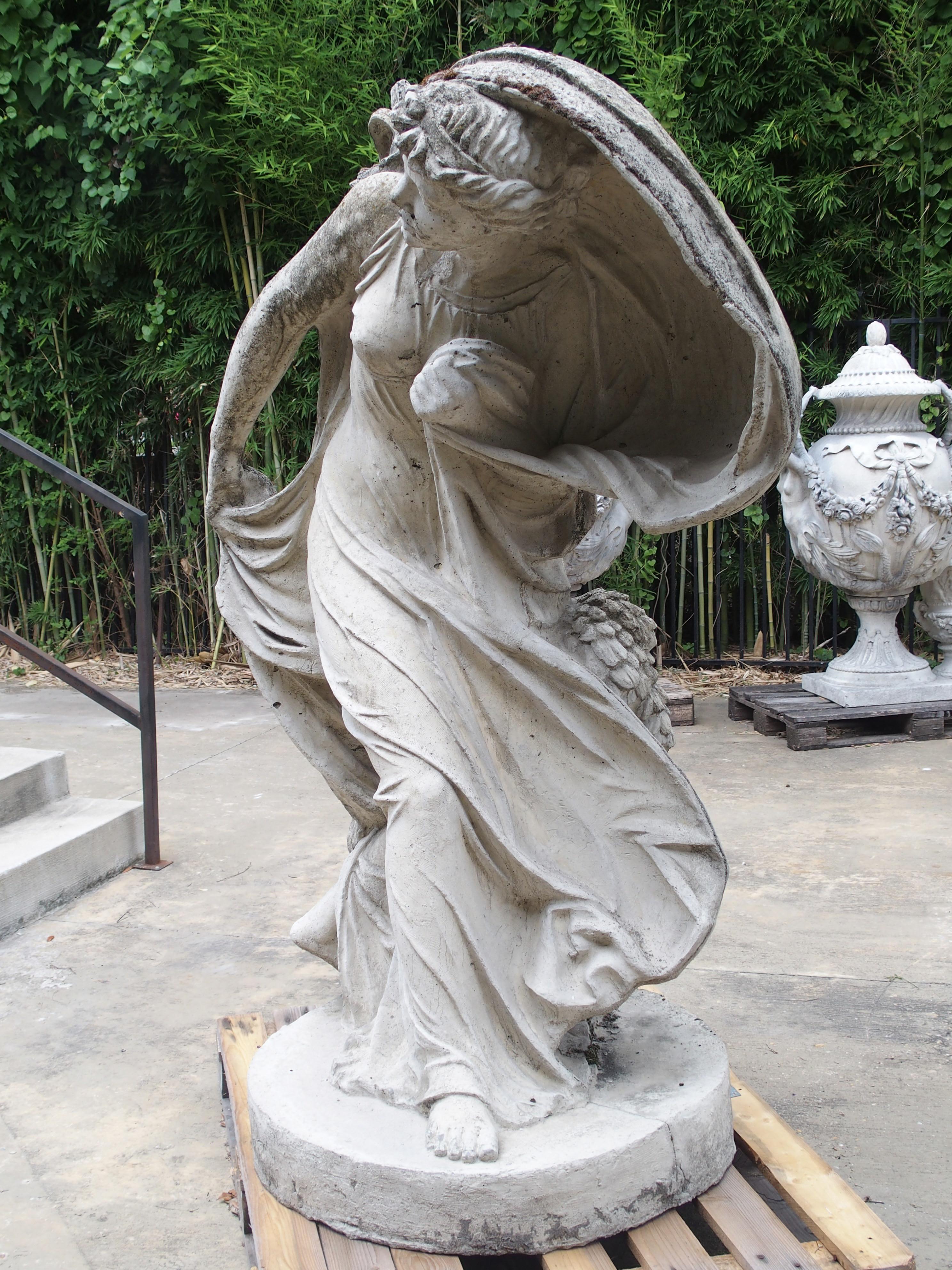 Woman Frightened by Lightning - Cast Stone Statue After Stouf Original In Good Condition In Dallas, TX