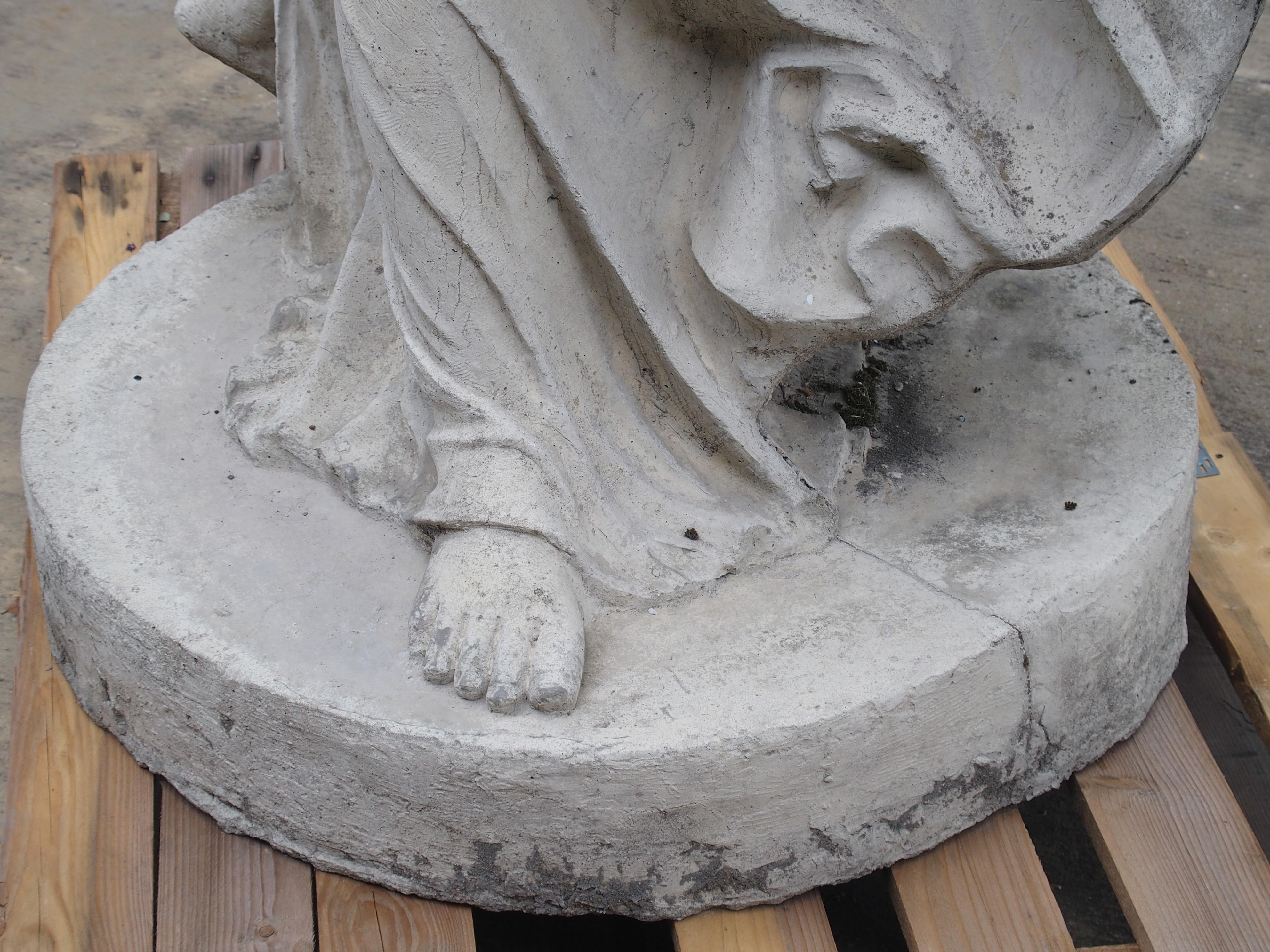 Woman Frightened by Lightning - Cast Stone Statue After Stouf Original 1