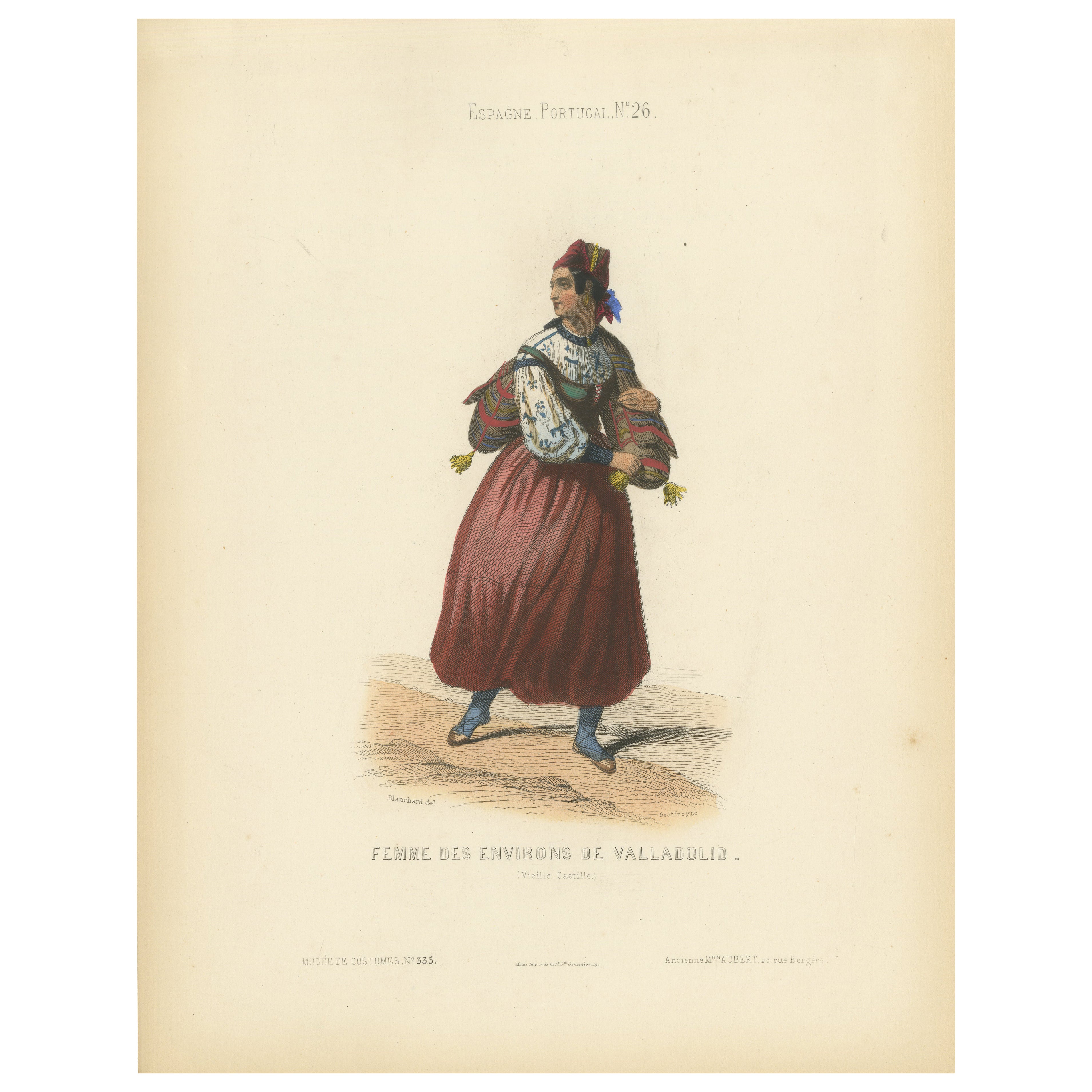 Frau aus Valladolid - Handkolorierte Lithographie, Espagne
Portugal Nr.26, 1845