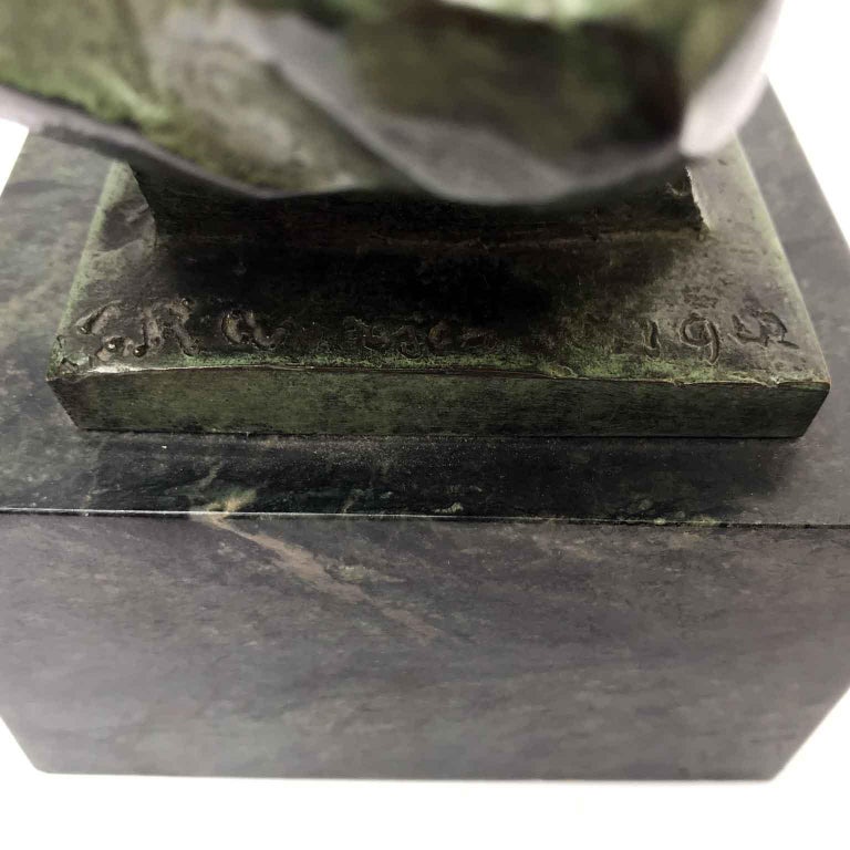 Woman Head Italian Bronze Sculpture Entitled Llucia by Ravasio, 1942 at