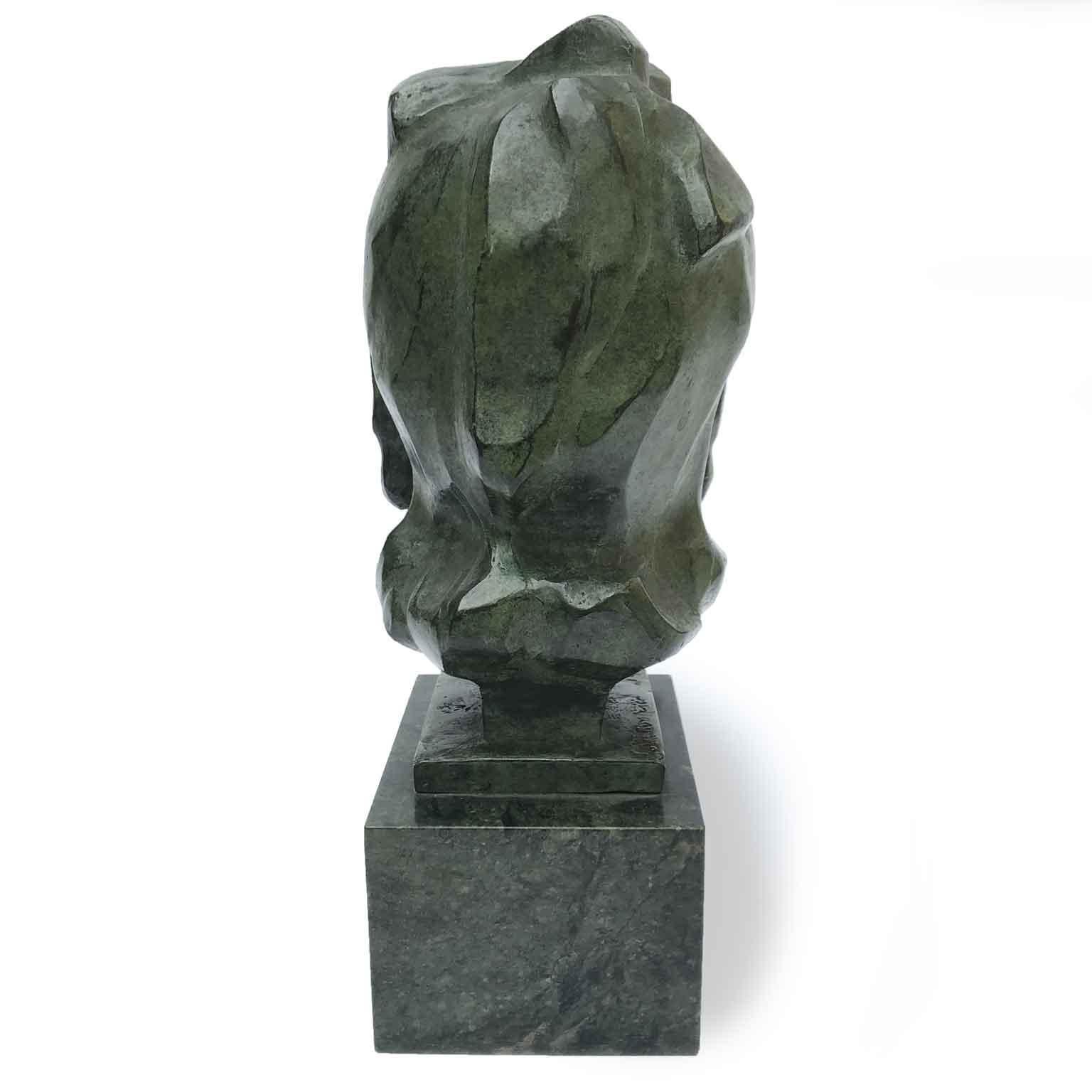 Woman Head Italian Bronze Sculpture Entitled Llucia by Ravasio, 1942 8