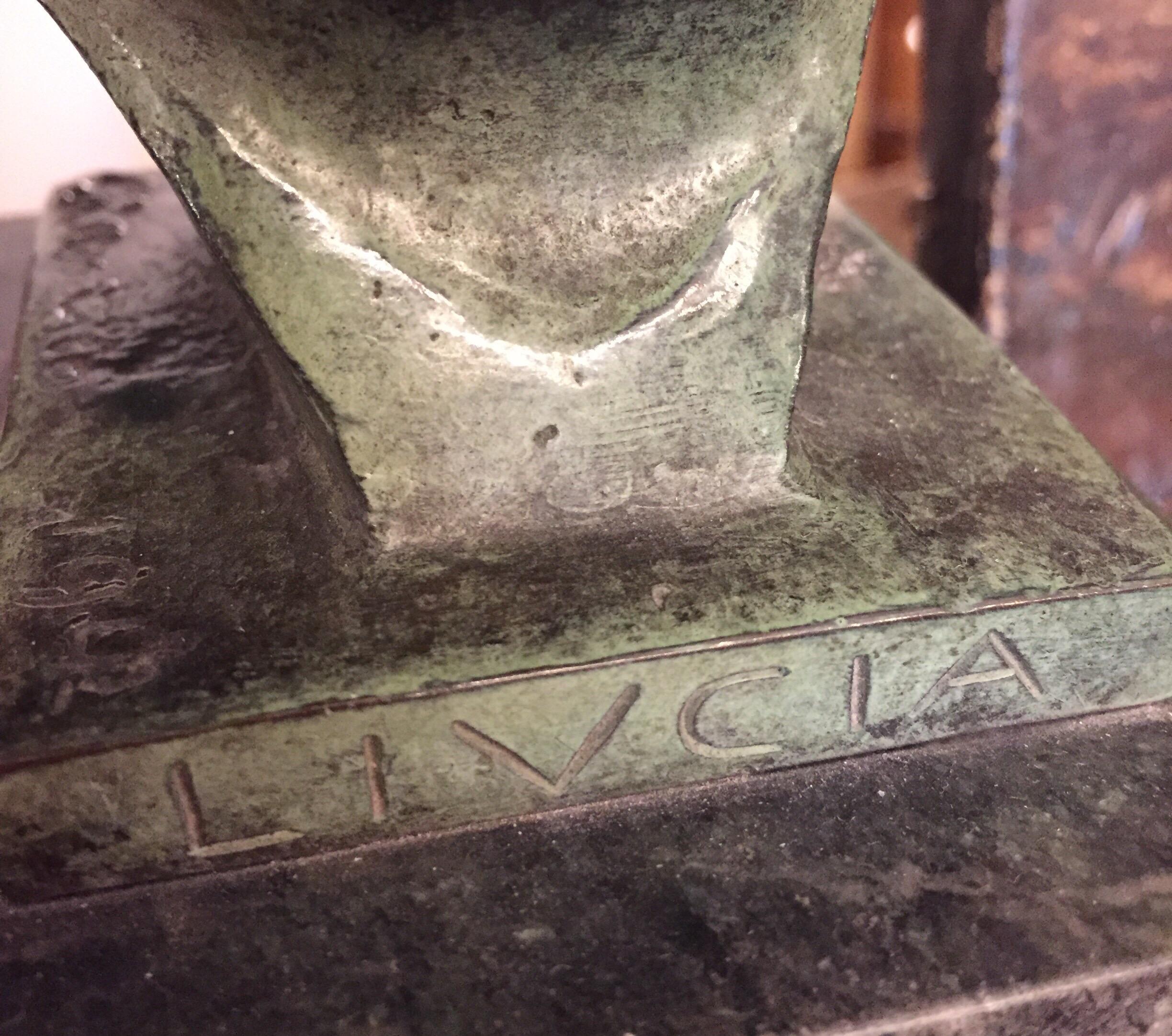 Woman Head Italian Bronze Sculpture Entitled Llucia by Ravasio, 1942 3