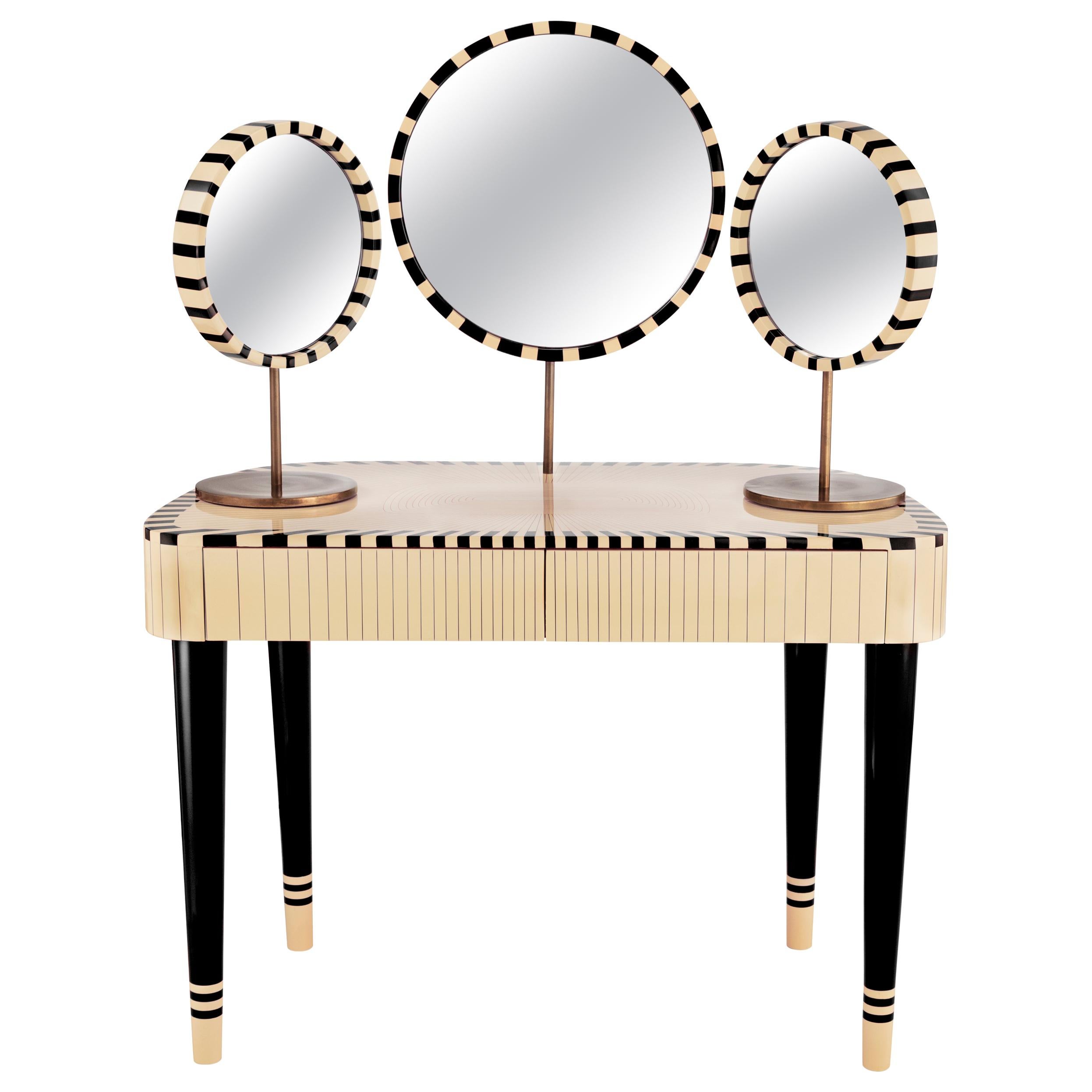 Woman in Paris Black and White Vanity Table by Matteo Cibic