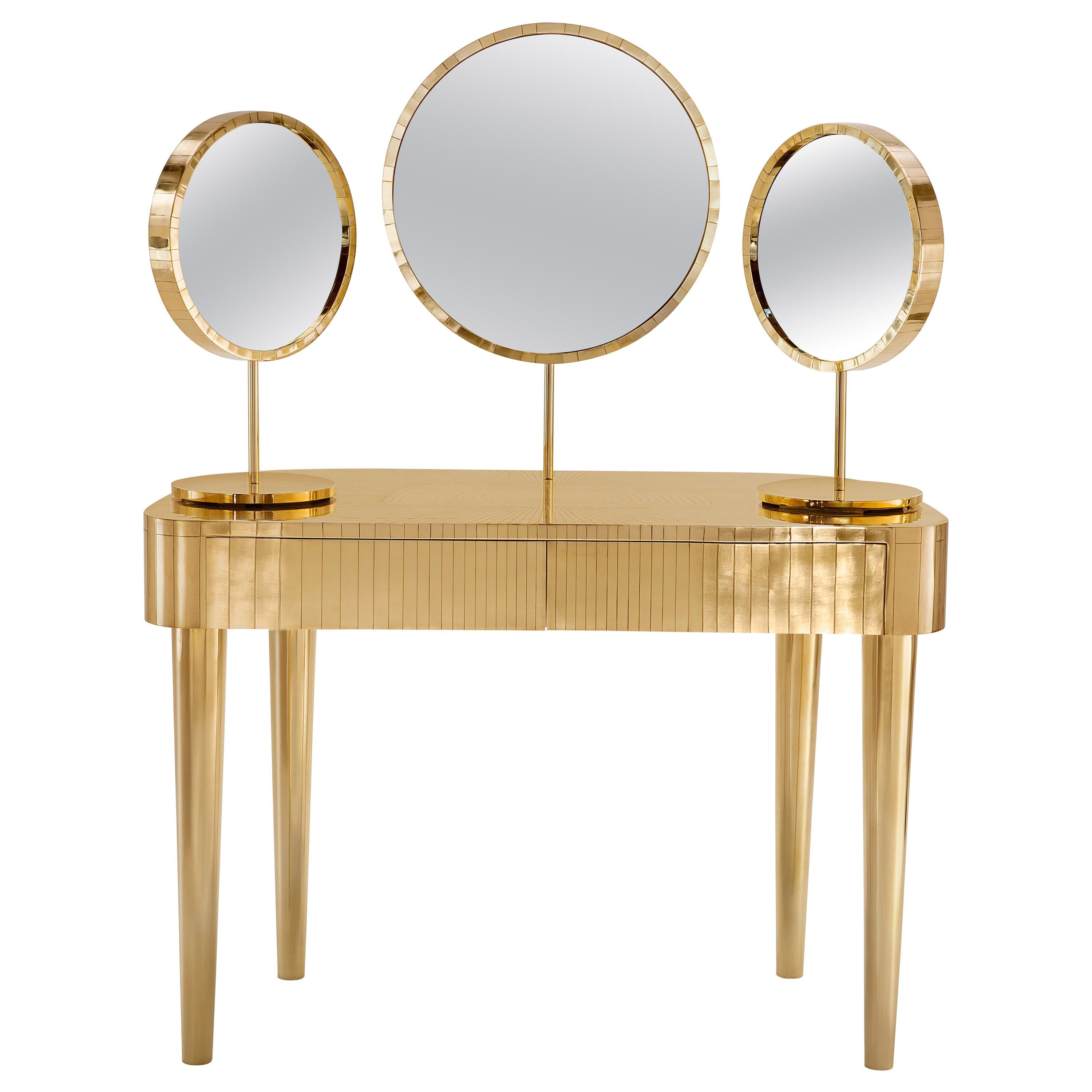 Woman in Paris Vanity Table in Brass by Matteo Cibic