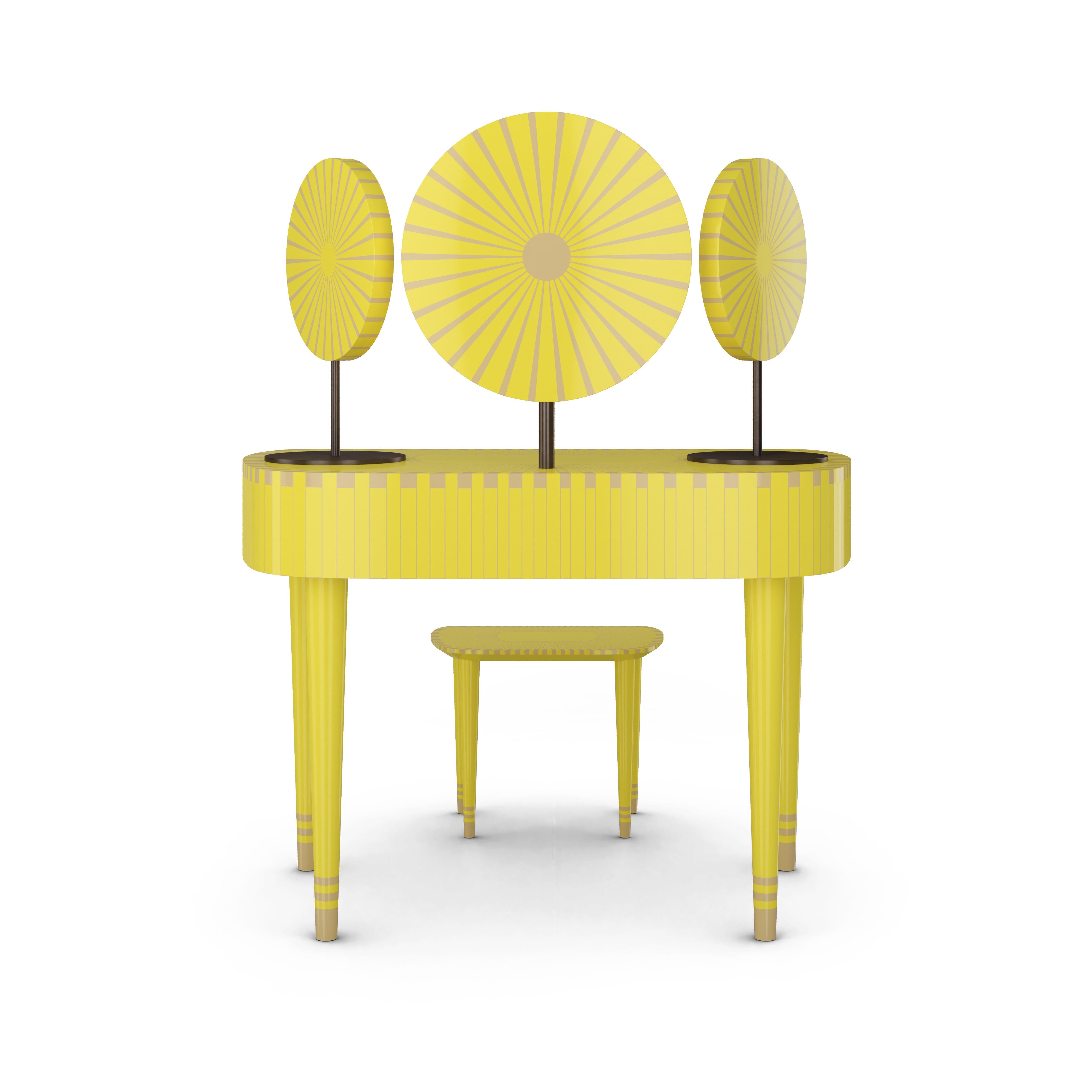 Modern Woman in Paris Lime Vanity Table by Matteo Cibic For Sale