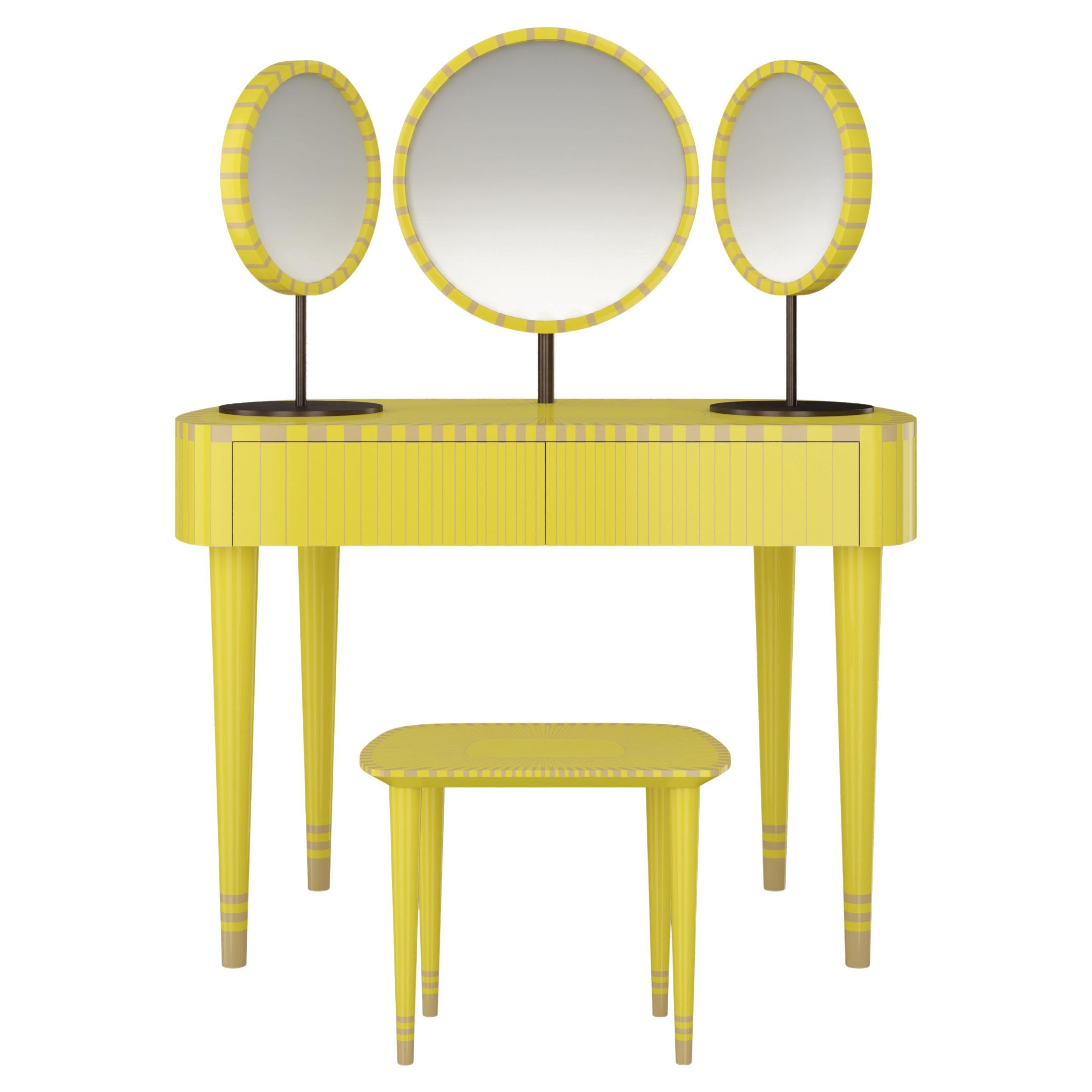 Woman in Paris Lime Vanity Table by Matteo Cibic