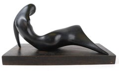 "Woman in Repose" Bronze Sculpture by Haim Azuz