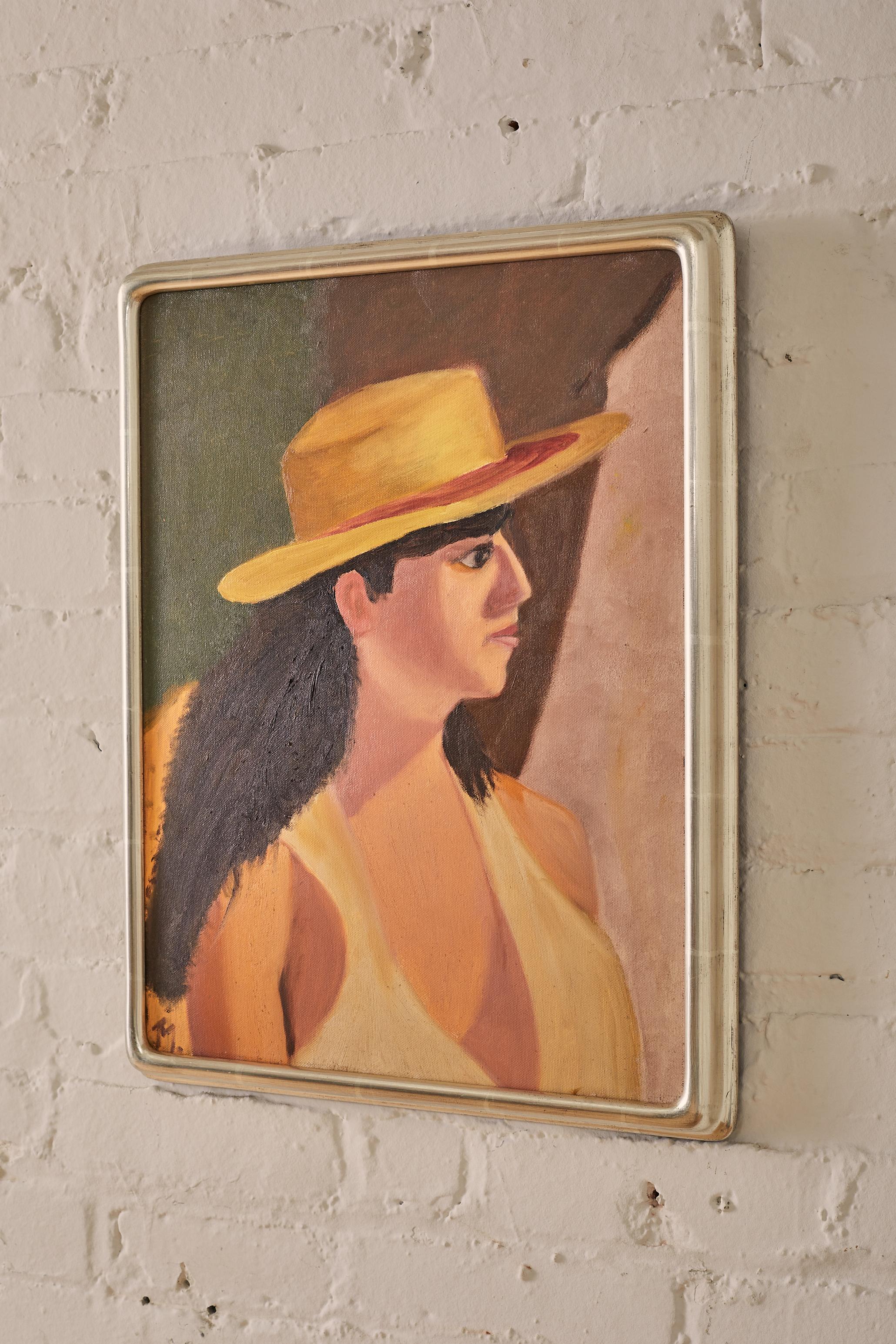 Unknown Woman in the Summer Portrait on Canvas For Sale