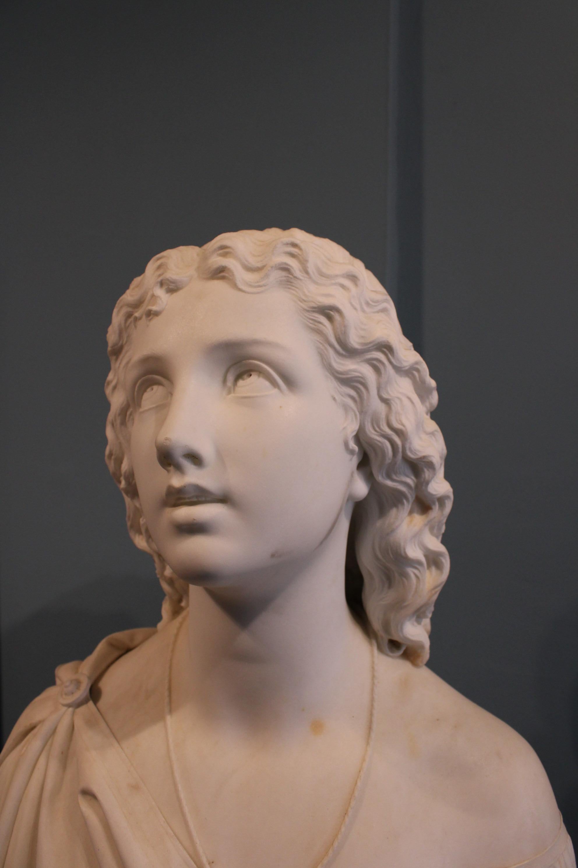 Marmorbüste einer Frau von Giosue Argenti, 19. Jahrhundert (Italienisch) im Angebot