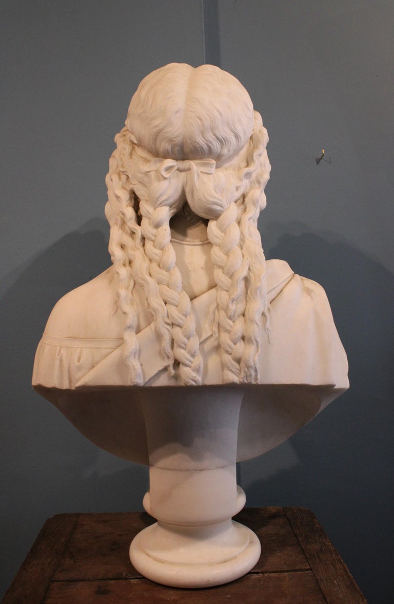 Woman Marble Bust by Giosue Argenti, 19th Century For Sale at 1stDibs