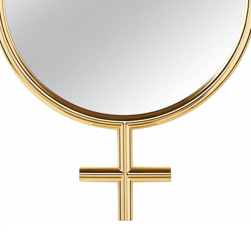 italien Miroir femme en finition dorée ou chromée en vente