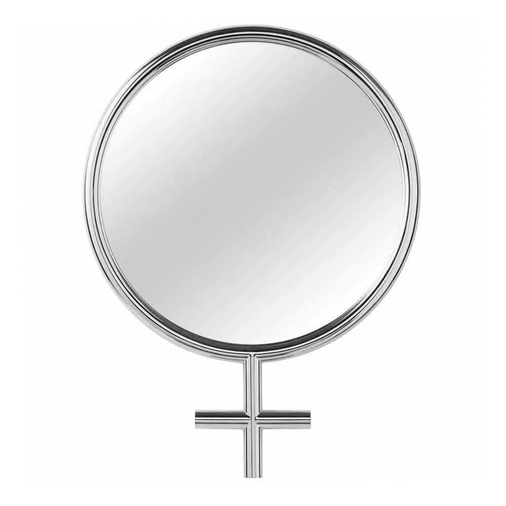Woman Mirror in Gold Finish or Chrome Finish For Sale 1